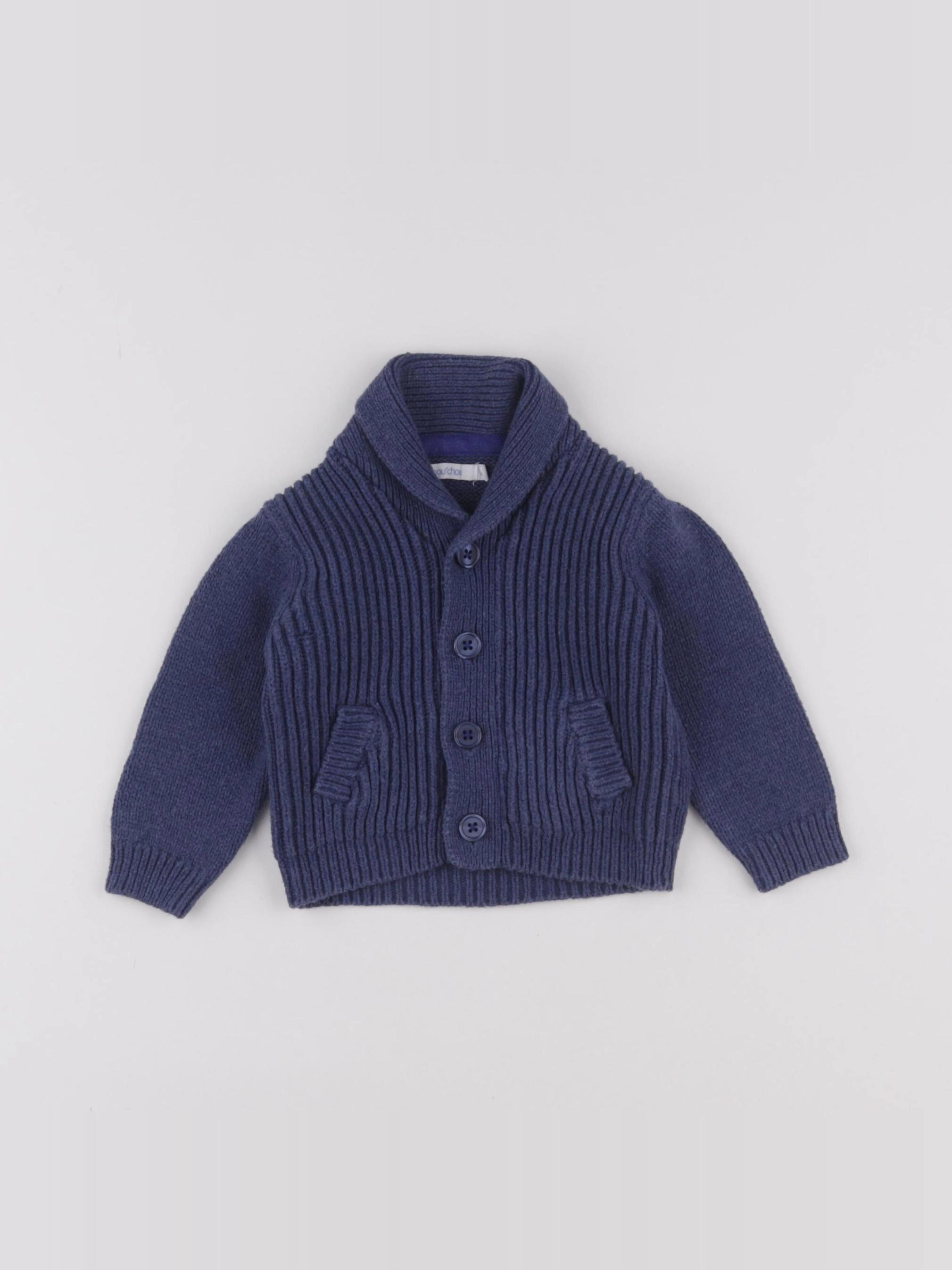 Boutchou - gilet bleu - 6 mois