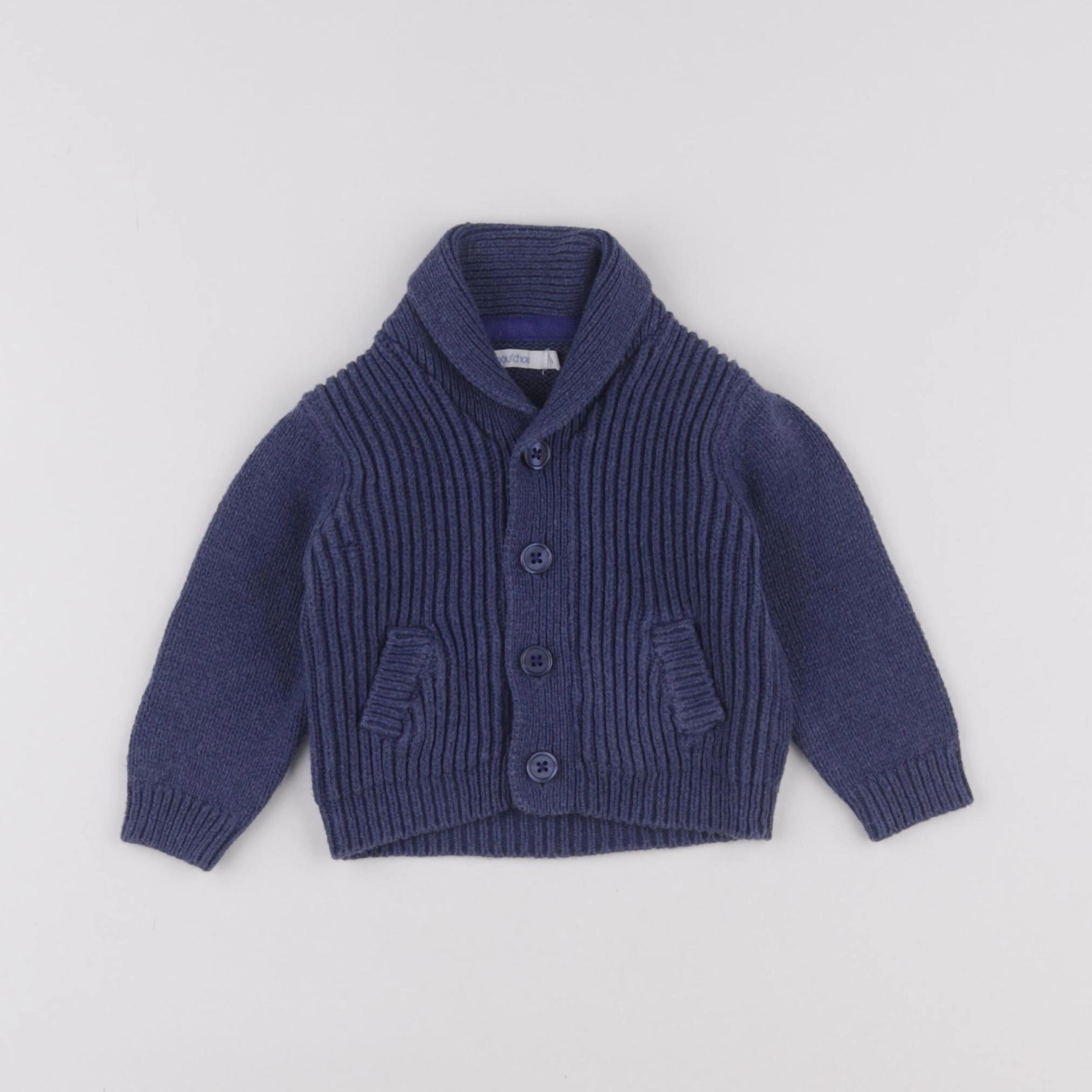 Boutchou - gilet bleu - 6 mois