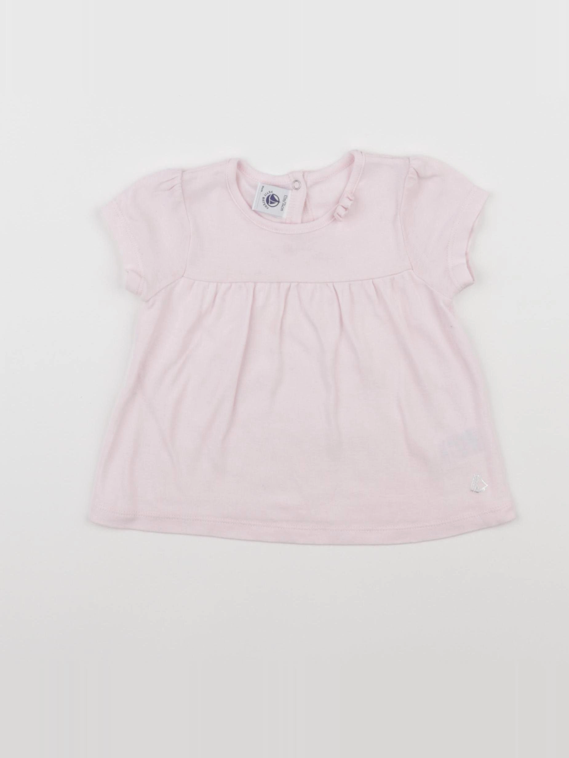 Petit Bateau - tee-shirt rose - 12 mois