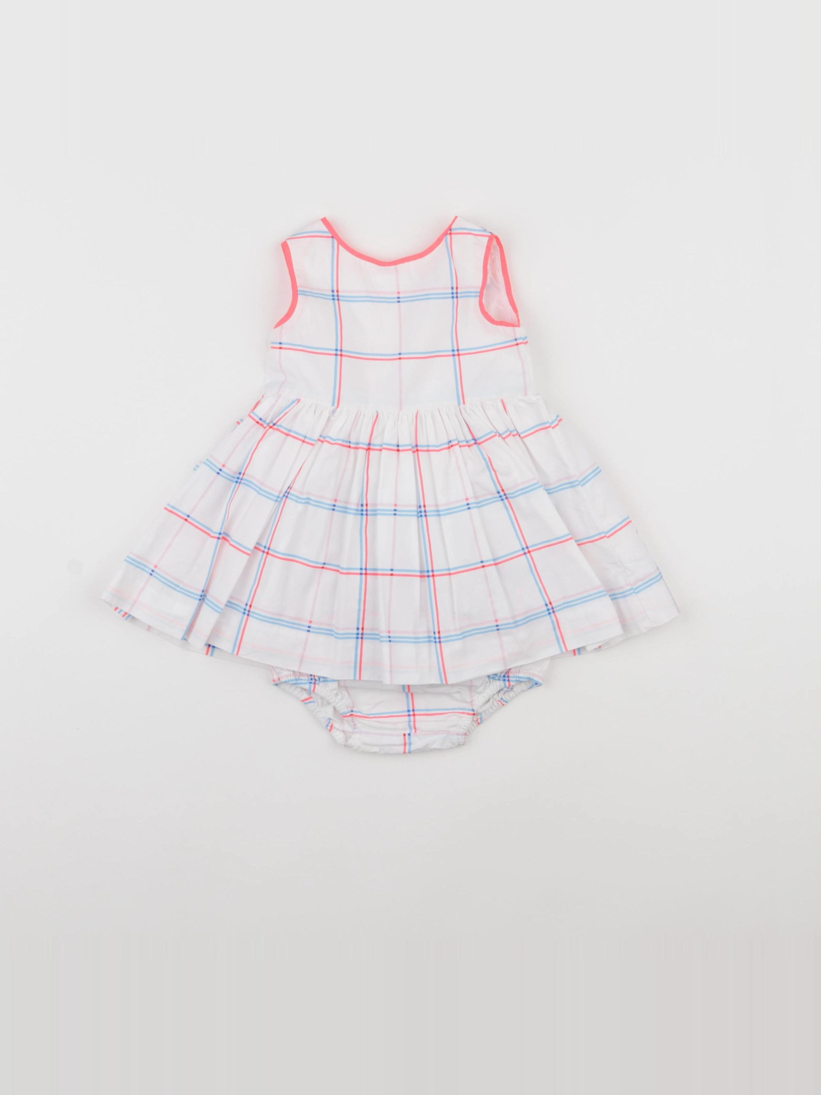 Jacadi - robe bleu, blanc, rose - 6 mois