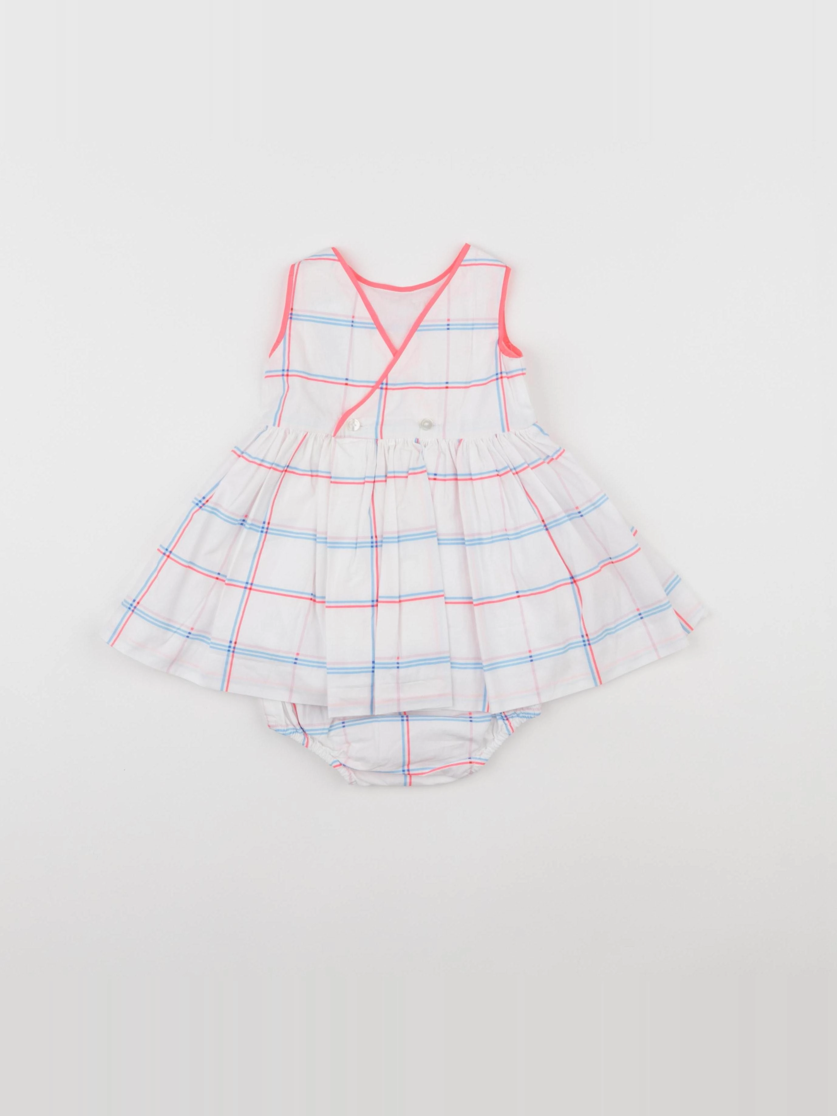 Jacadi - robe bleu, blanc, rose - 6 mois