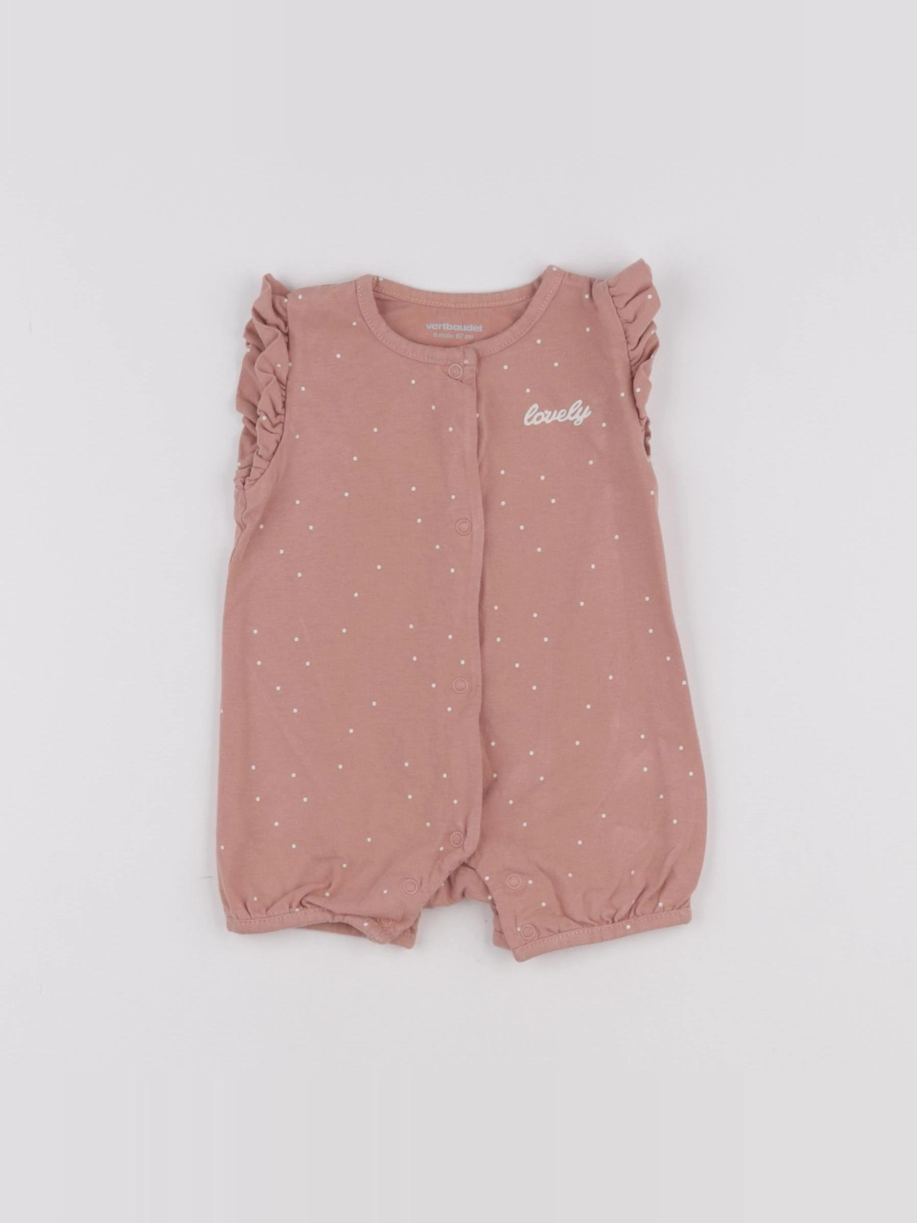 Vertbaudet - pyjama coton rose - 6 mois