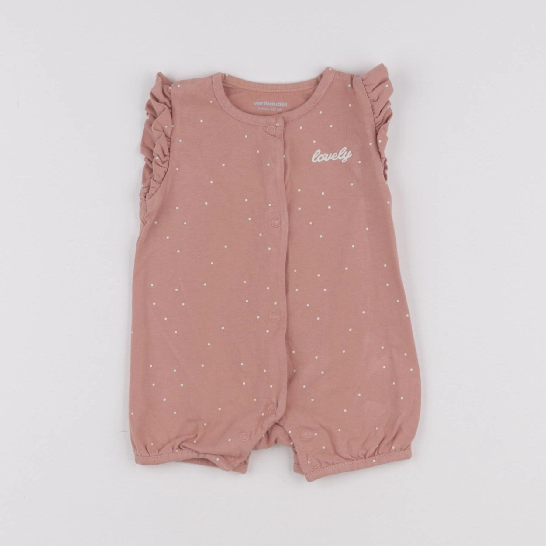 Vertbaudet - pyjama coton rose - 6 mois
