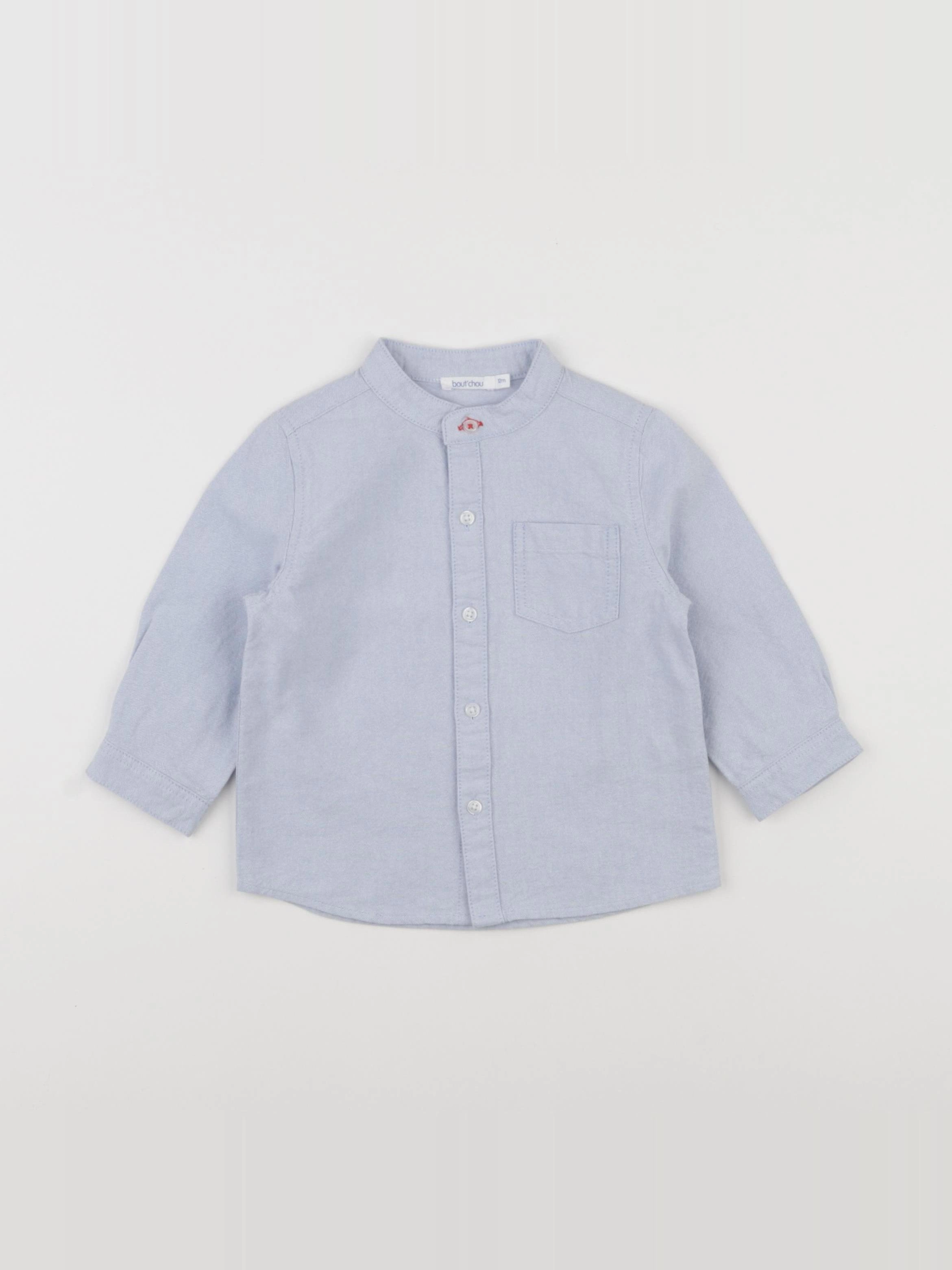 Boutchou - chemise bleu - 12 mois