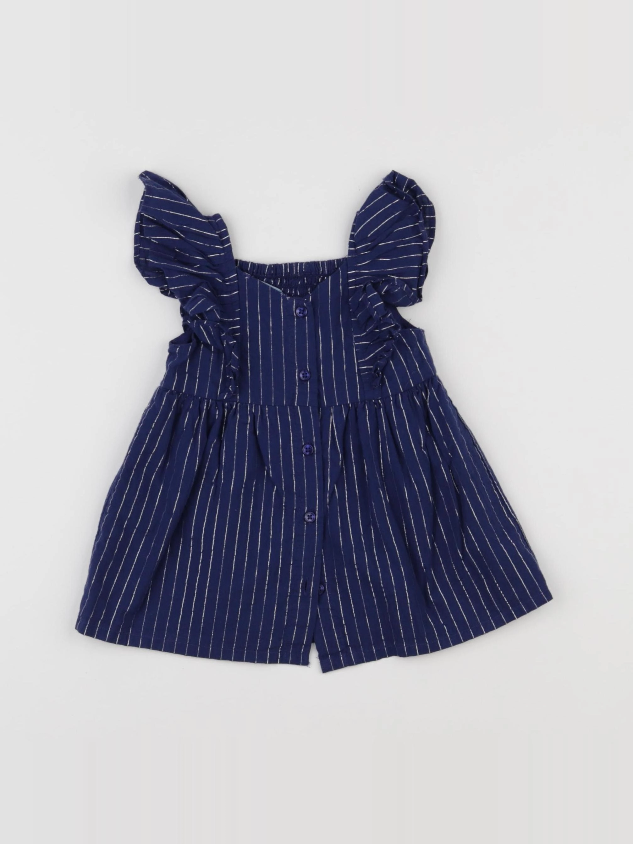 Vertbaudet - robe bleu, argent - 3 mois