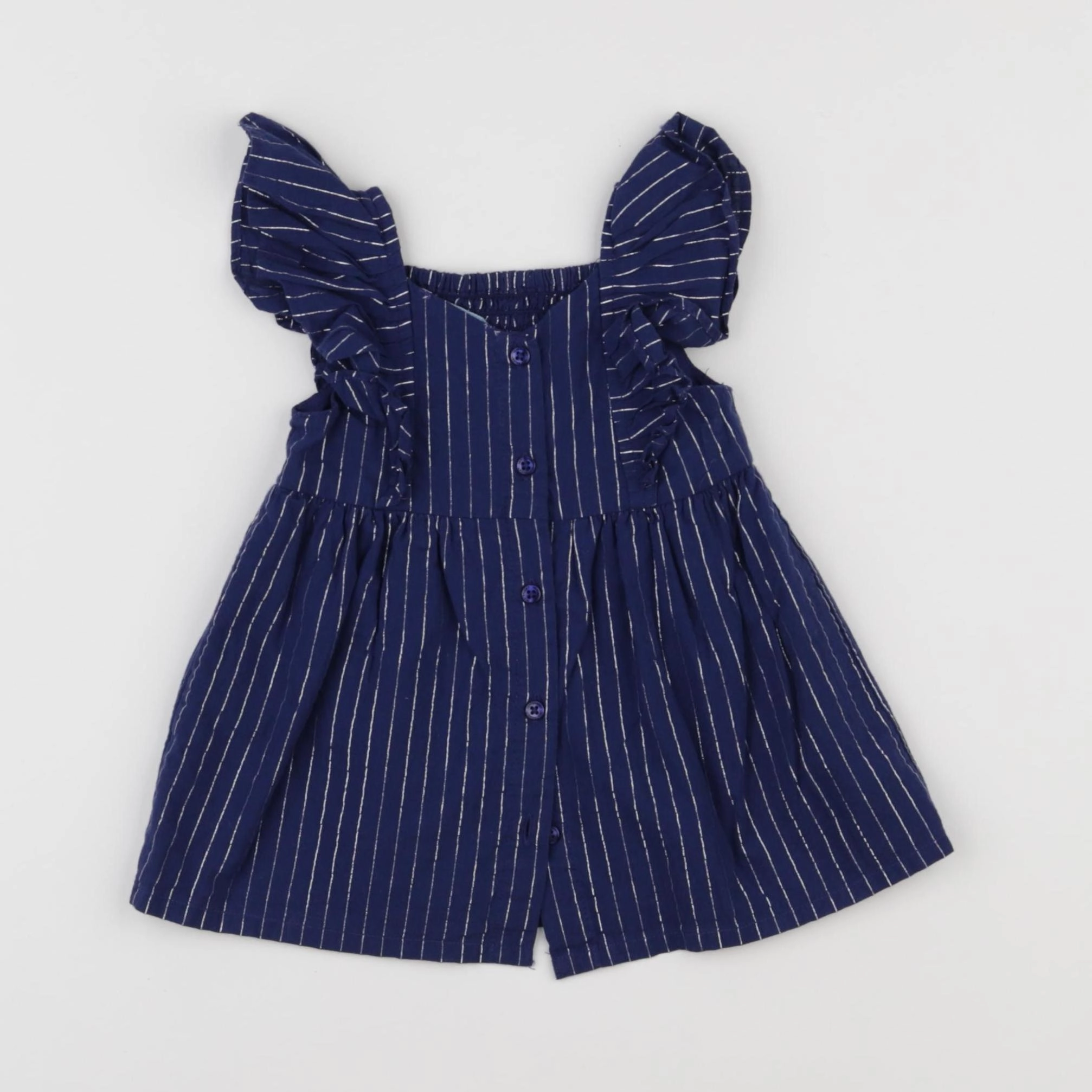 Vertbaudet - robe bleu, argent - 3 mois