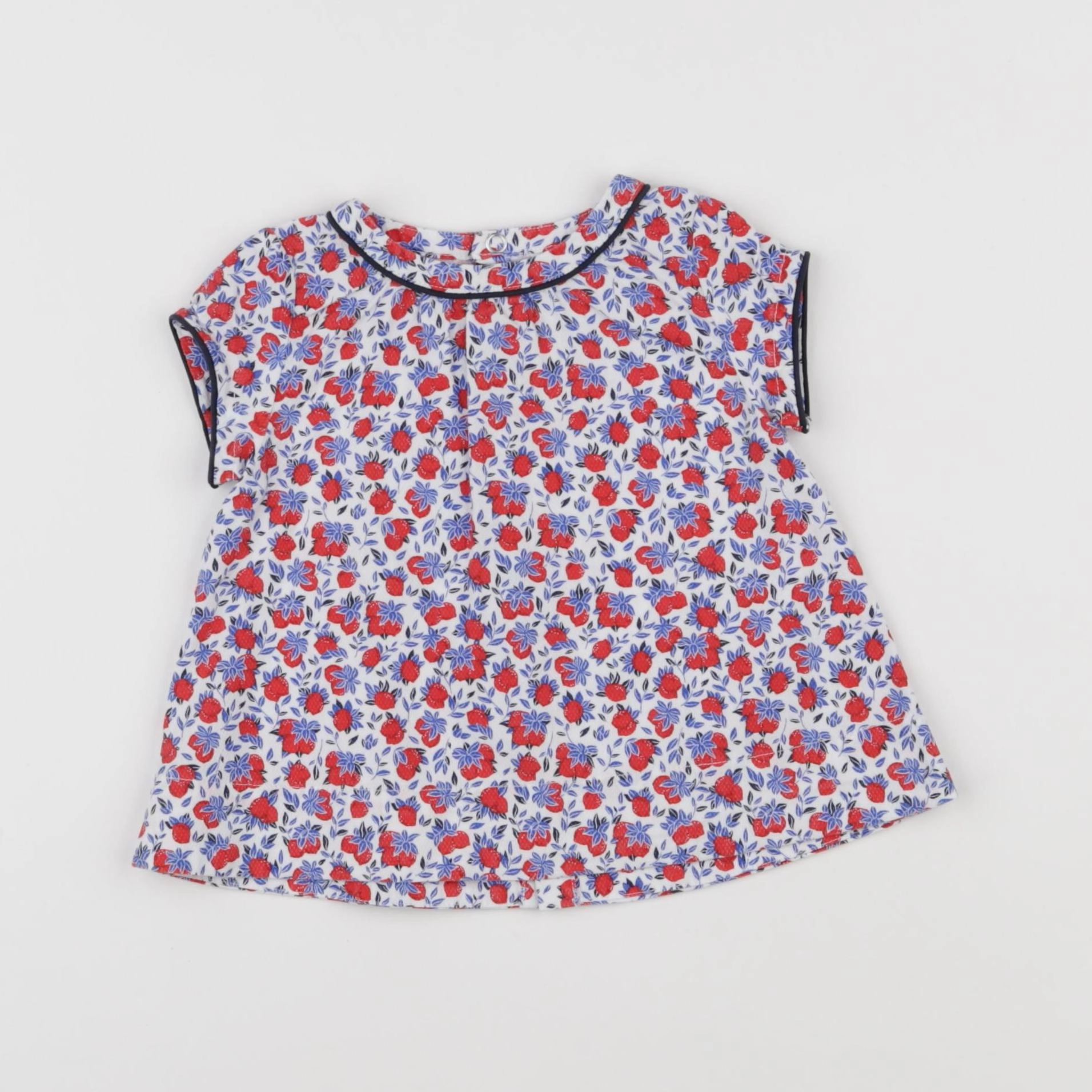 Petit Bateau - blouse rouge - 6 mois