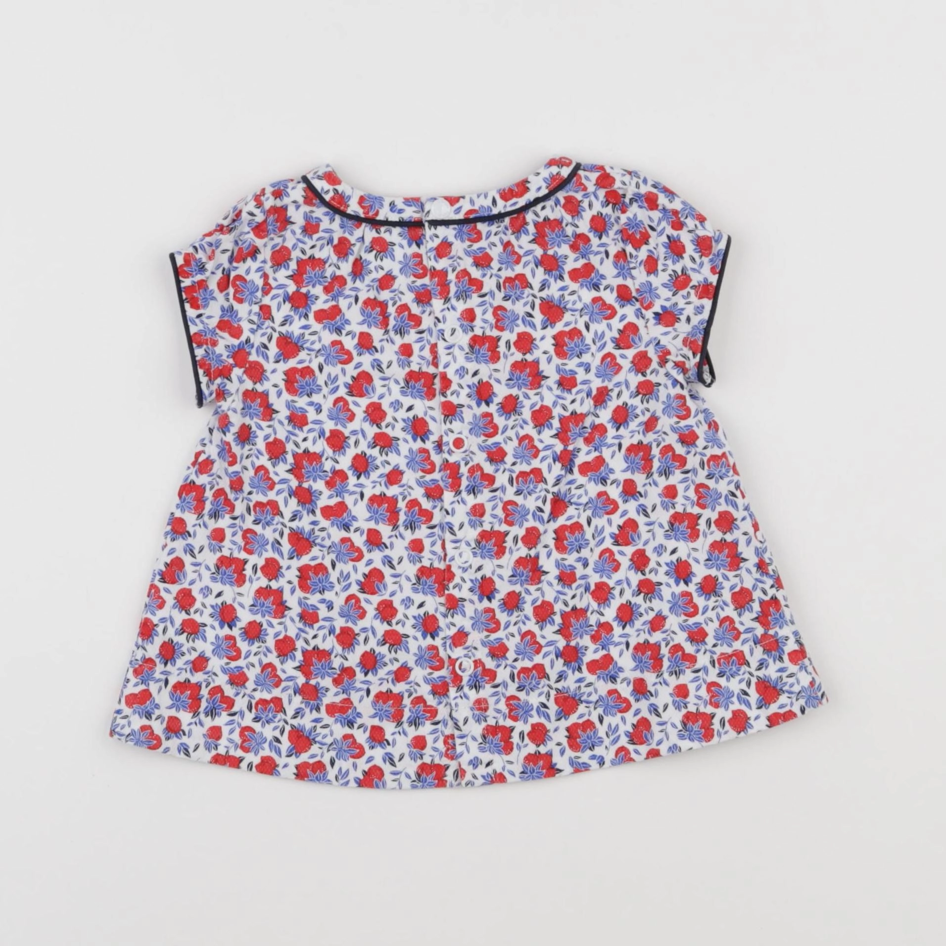 Petit Bateau - blouse rouge - 6 mois
