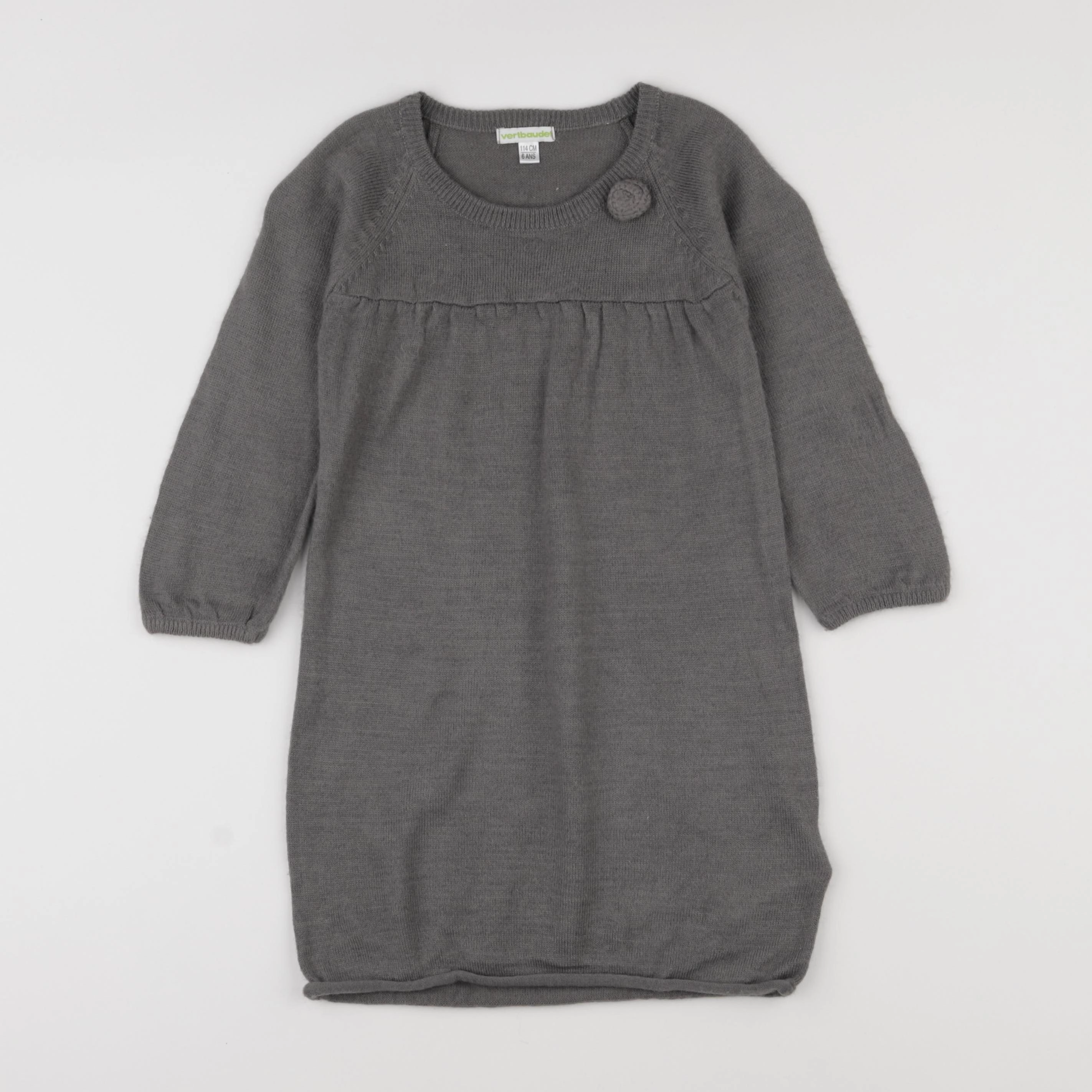 Vertbaudet - robe gris - 6 ans