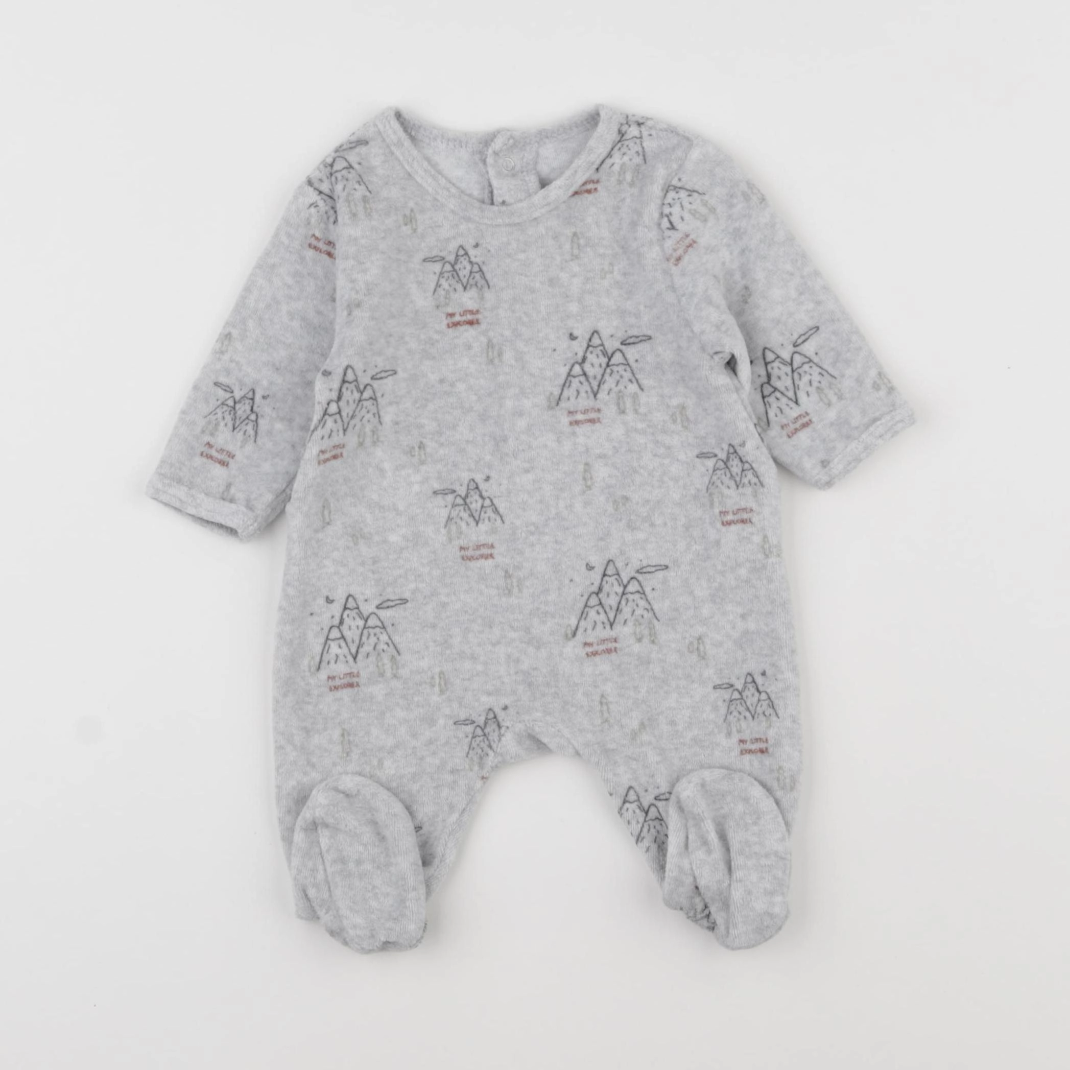 La Redoute - pyjama velours gris - 1 mois