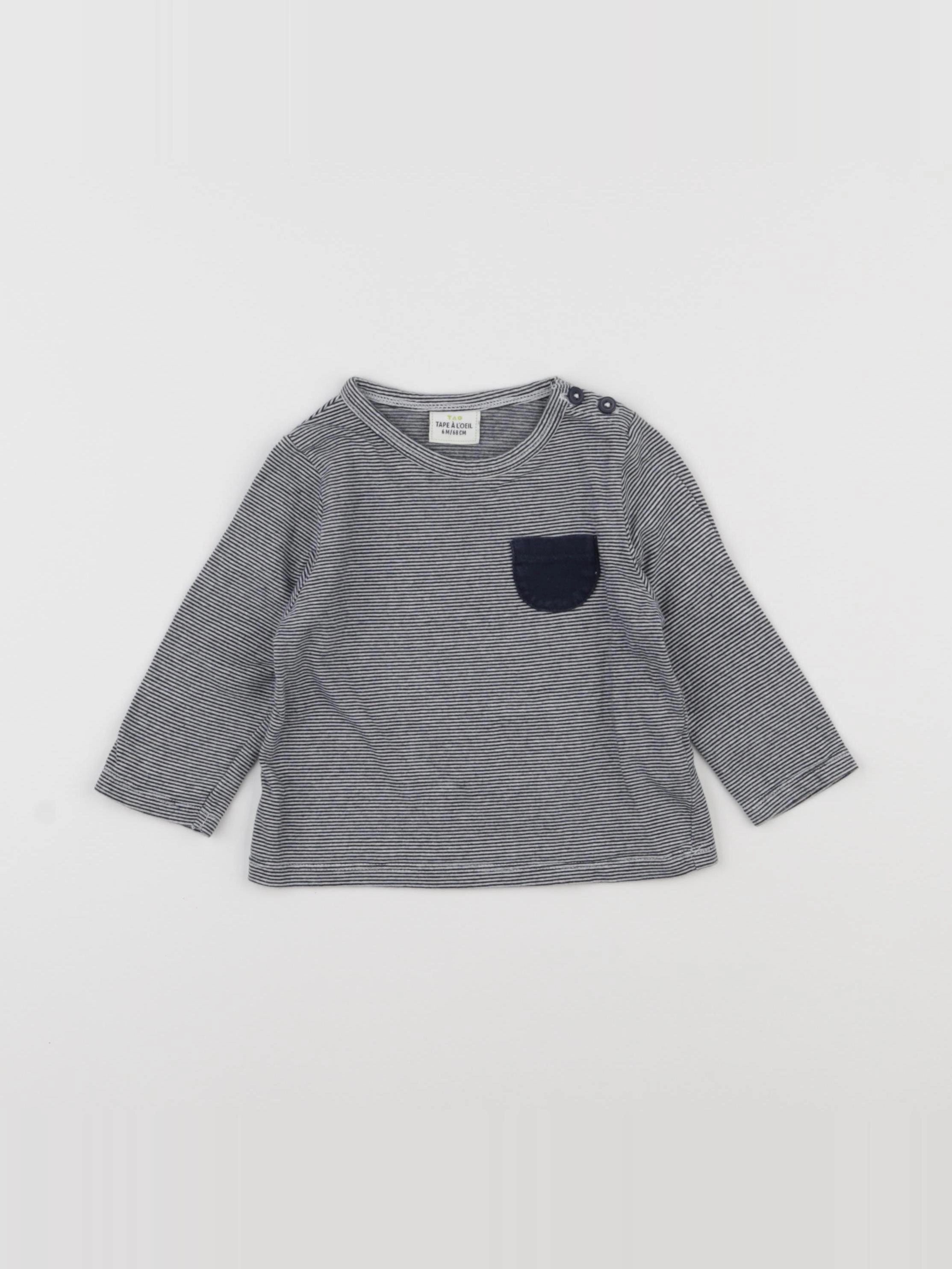 Tape à l'oeil - tee-shirt bleu - 6 mois