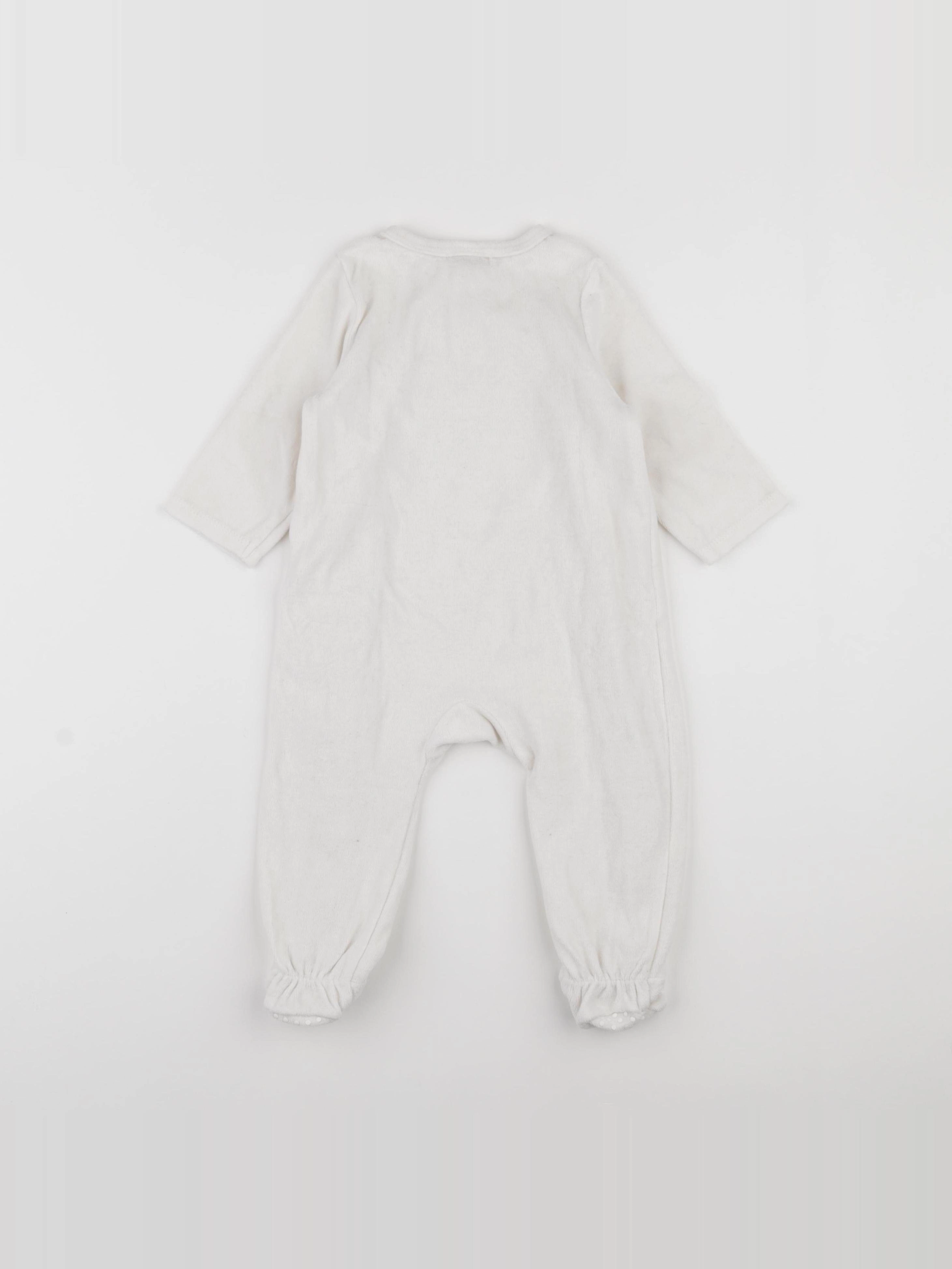 Tape à l'oeil - pyjama velours blanc - 12 mois