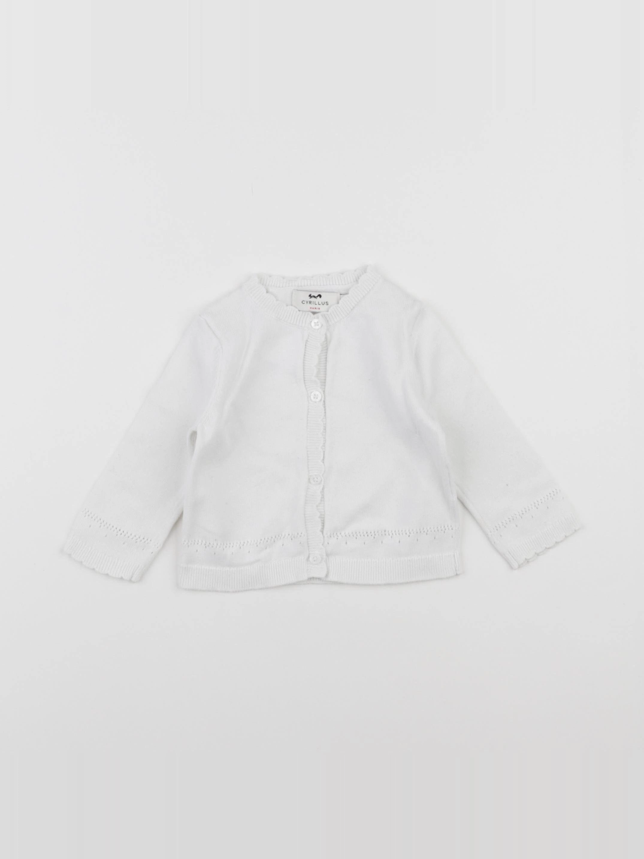 Cyrillus - gilet blanc - 6 mois