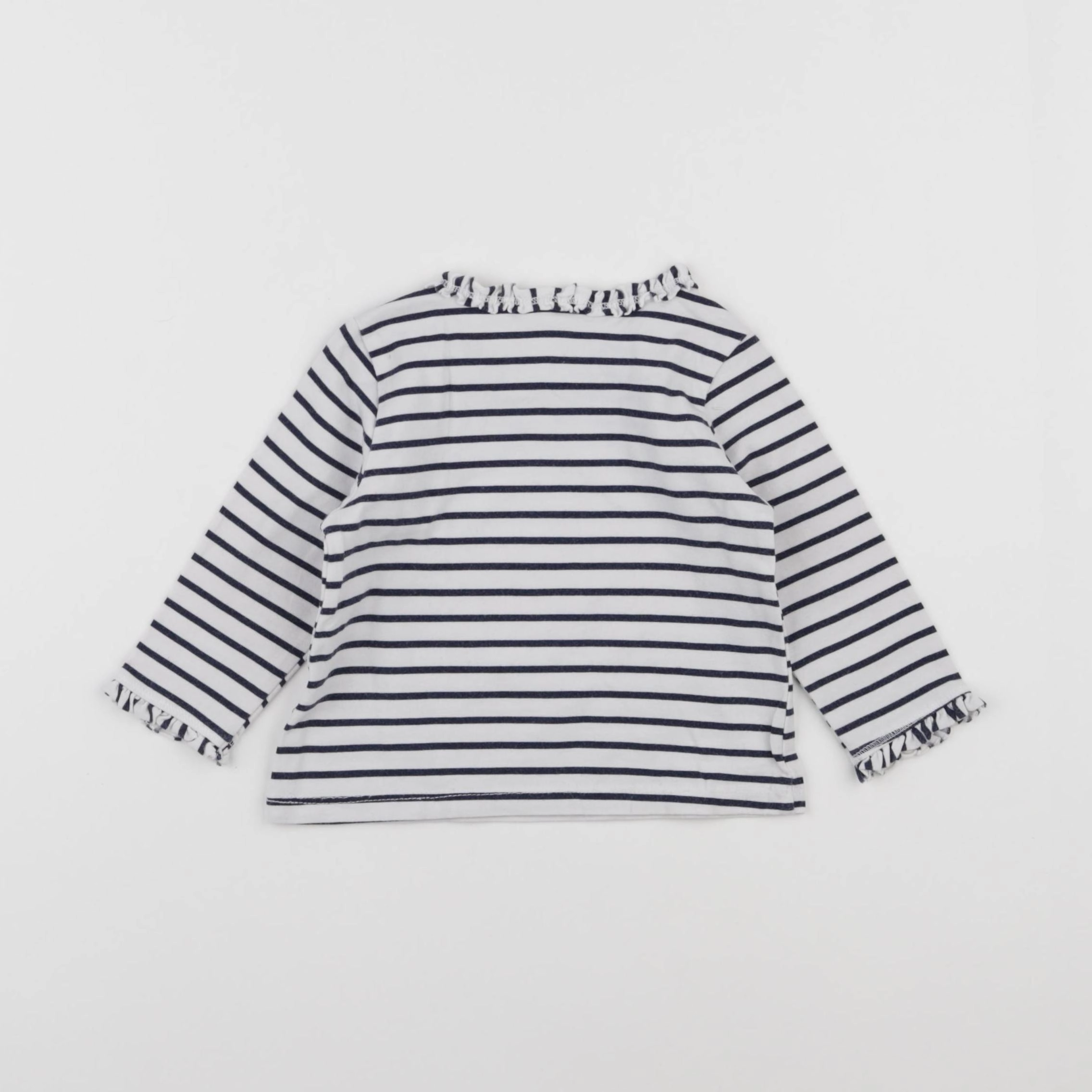 H&M - tee-shirt blanc, bleu - 3/6 mois