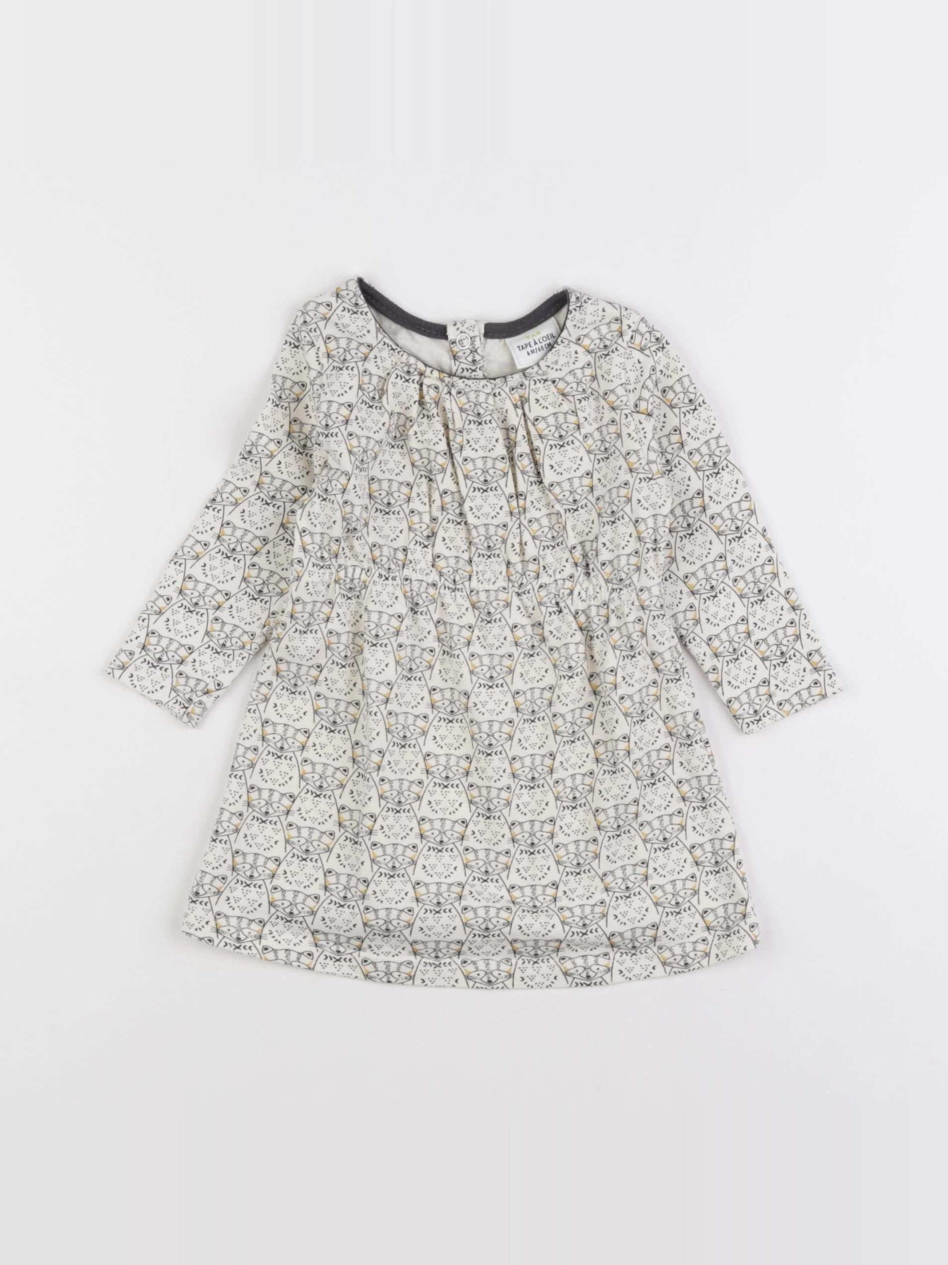 Tape à l'oeil - robe beige, blanc - 6 mois