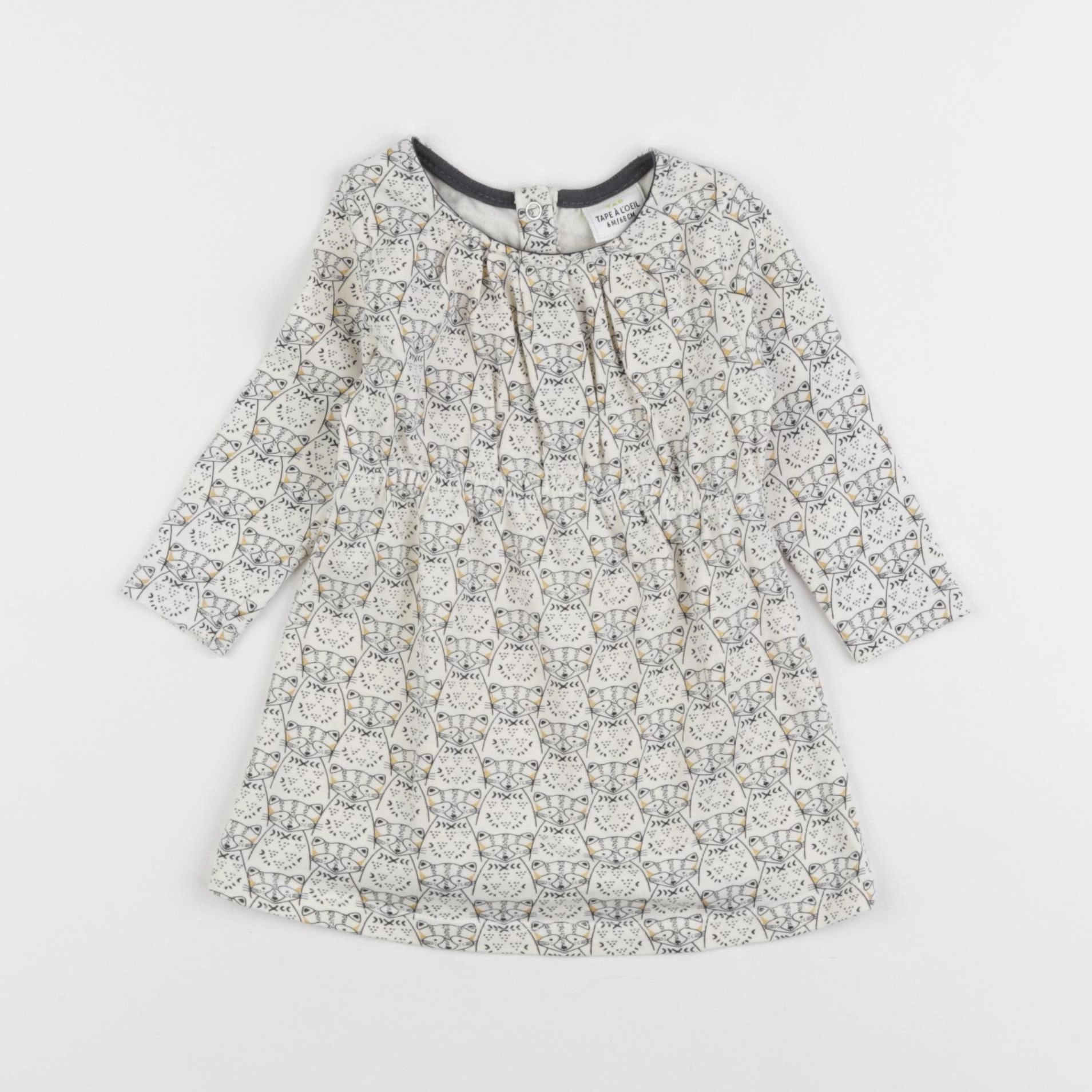 Tape à l'oeil - robe beige, blanc - 6 mois