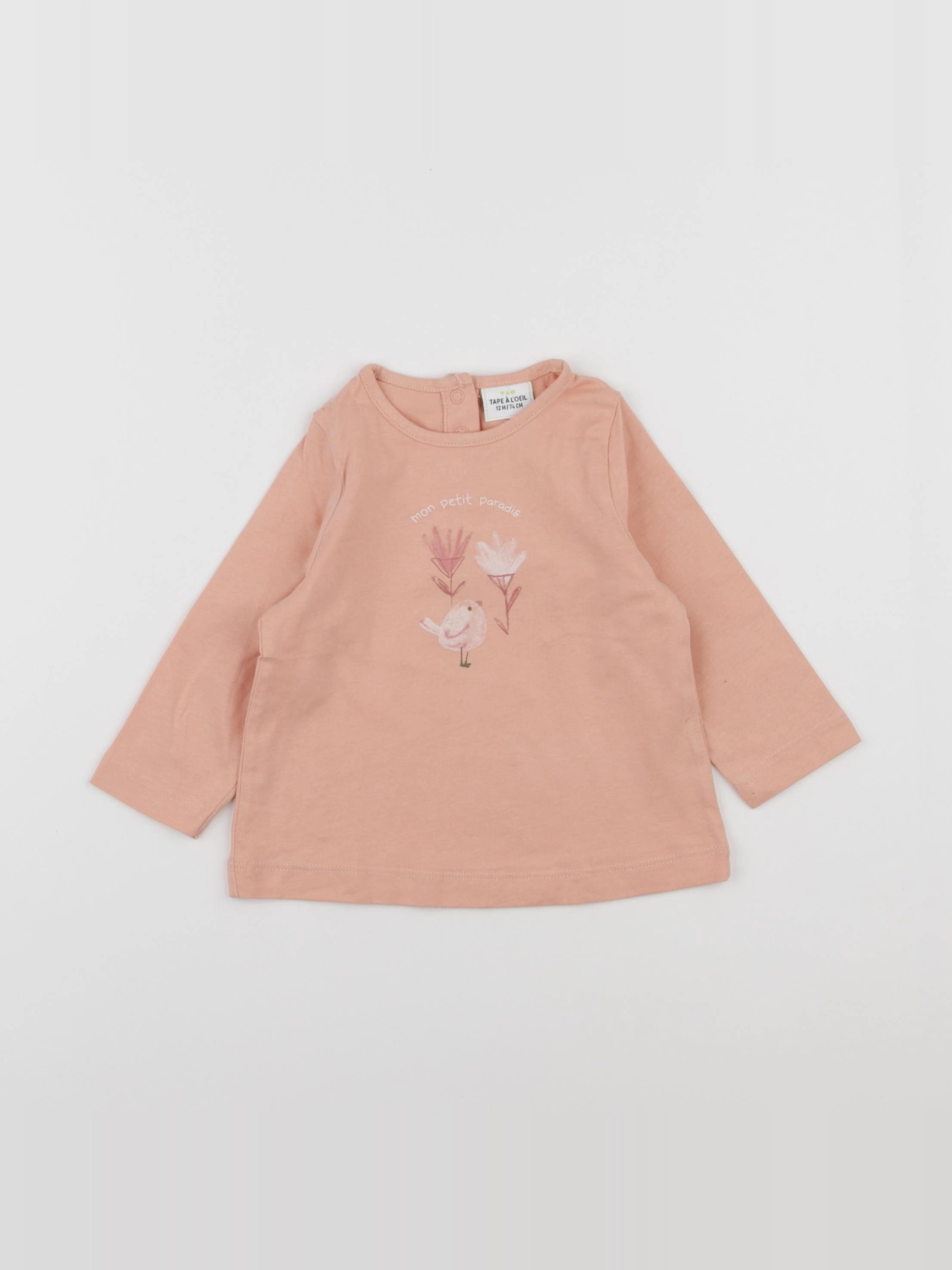 Tape à l'oeil - tee-shirt rose - 12 mois