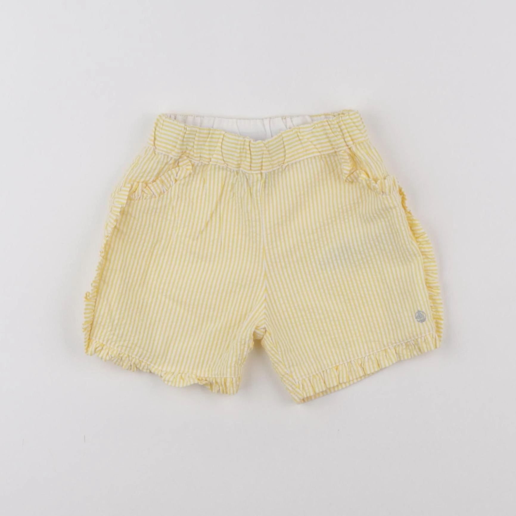 Petit Bateau - short blanc, jaune - 18 mois