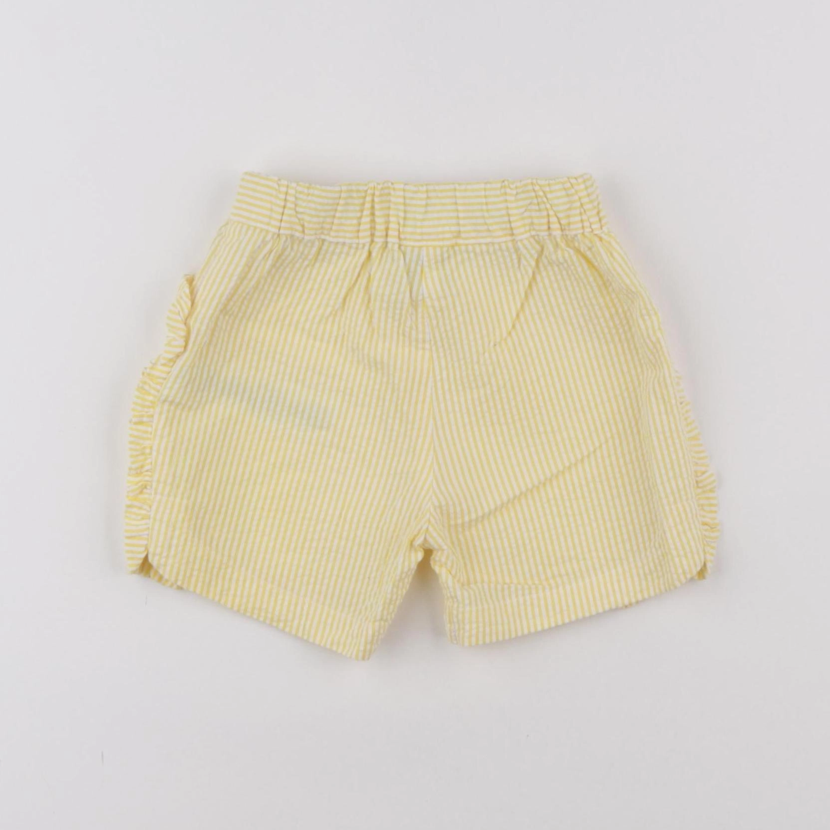 Petit Bateau - short blanc, jaune - 18 mois