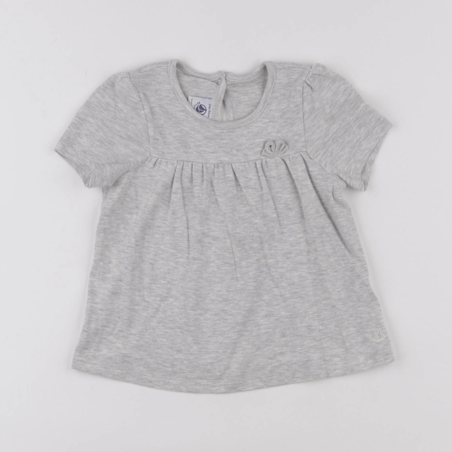 Petit Bateau - tee-shirt gris - 2 ans
