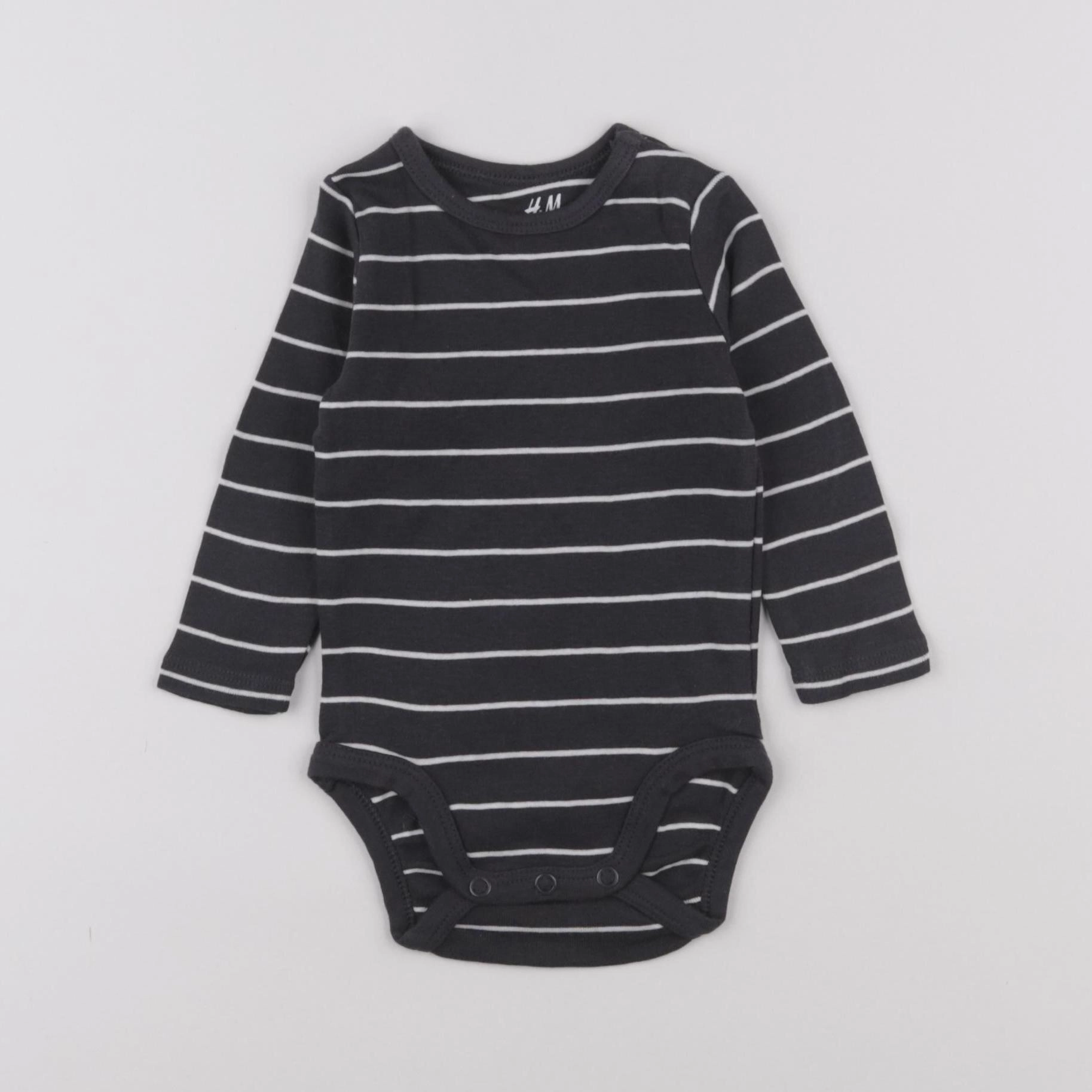 H&M - body gris - 3 mois