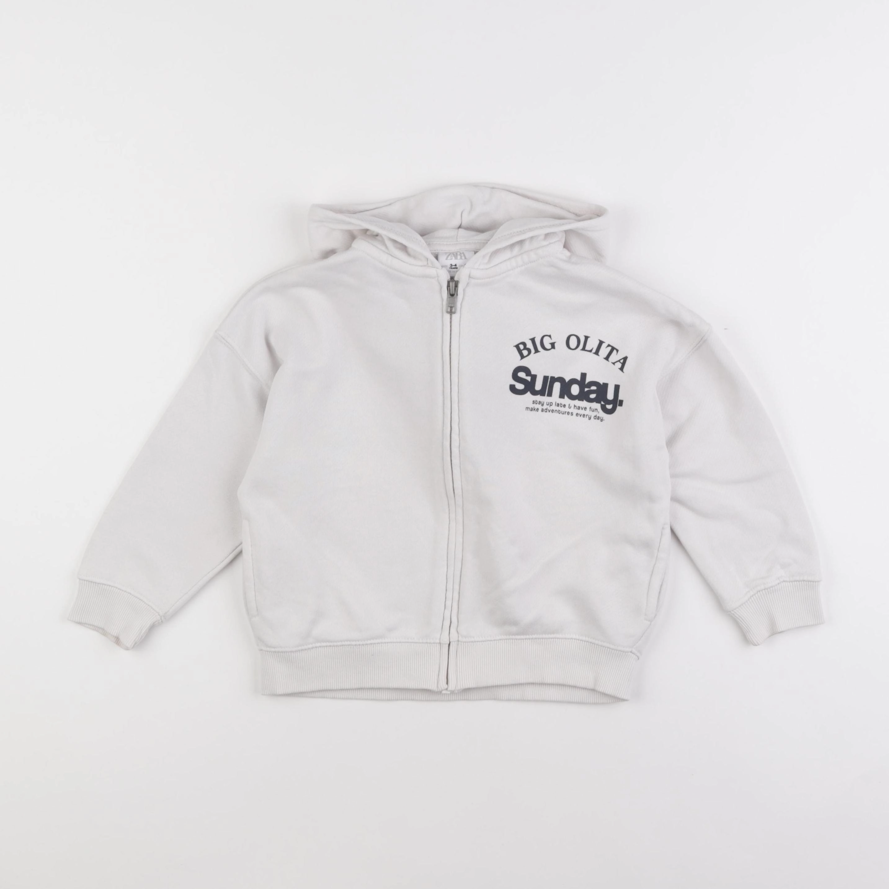 Zara - sweat blanc - 3/4 ans