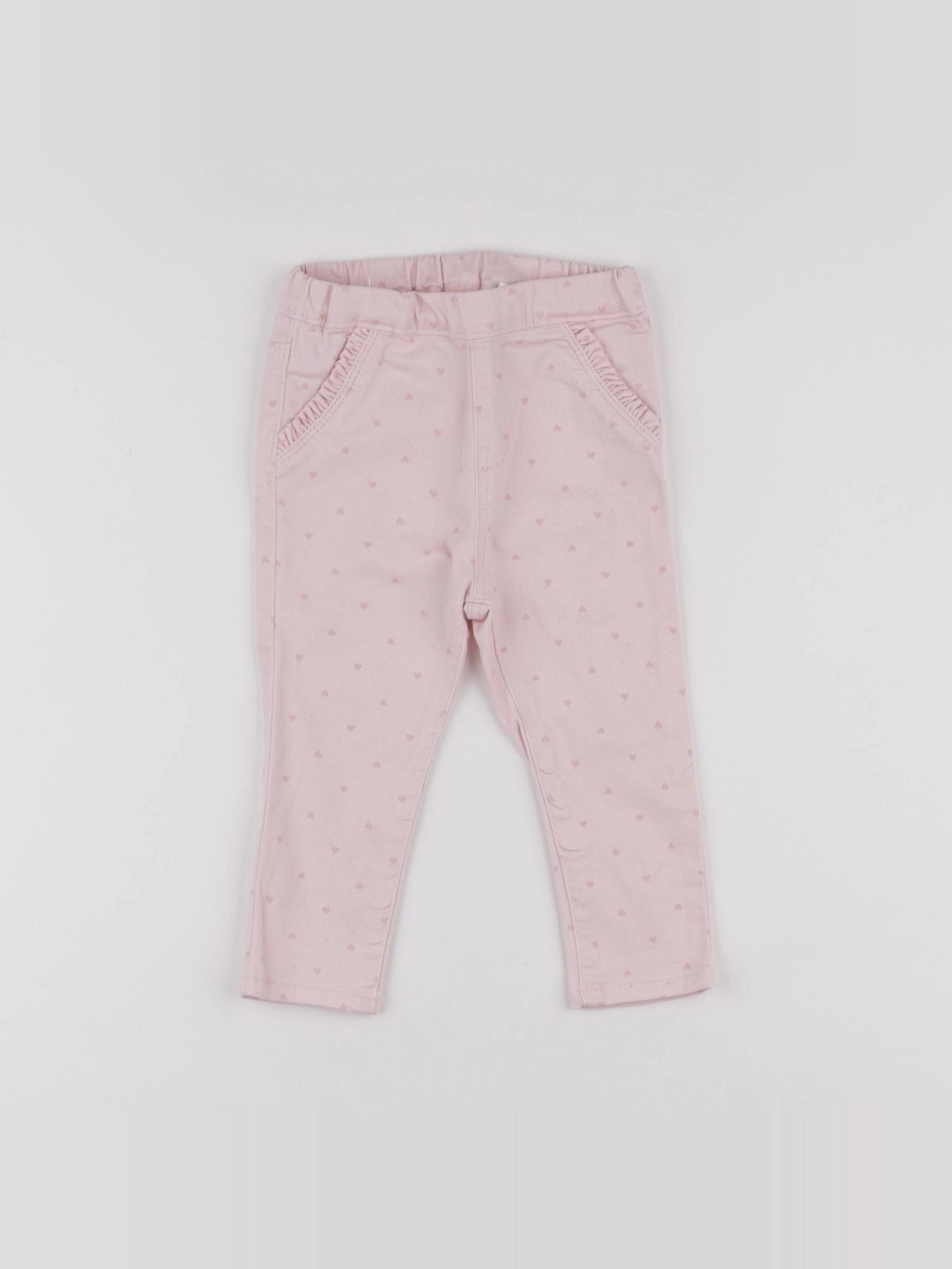 H&M - jegging rose - 9/12 mois