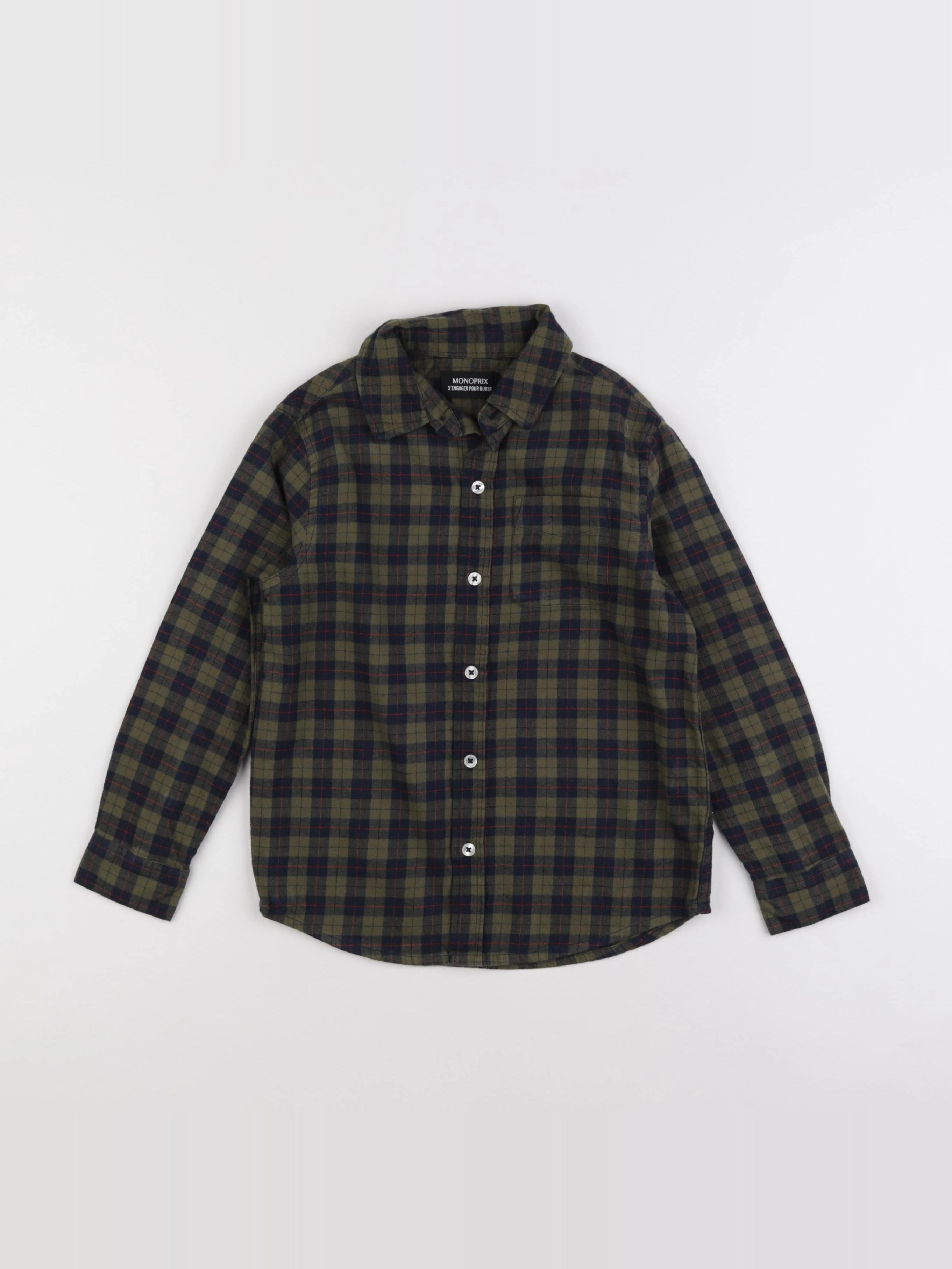 Monoprix - chemise bleu, vert - 6 ans