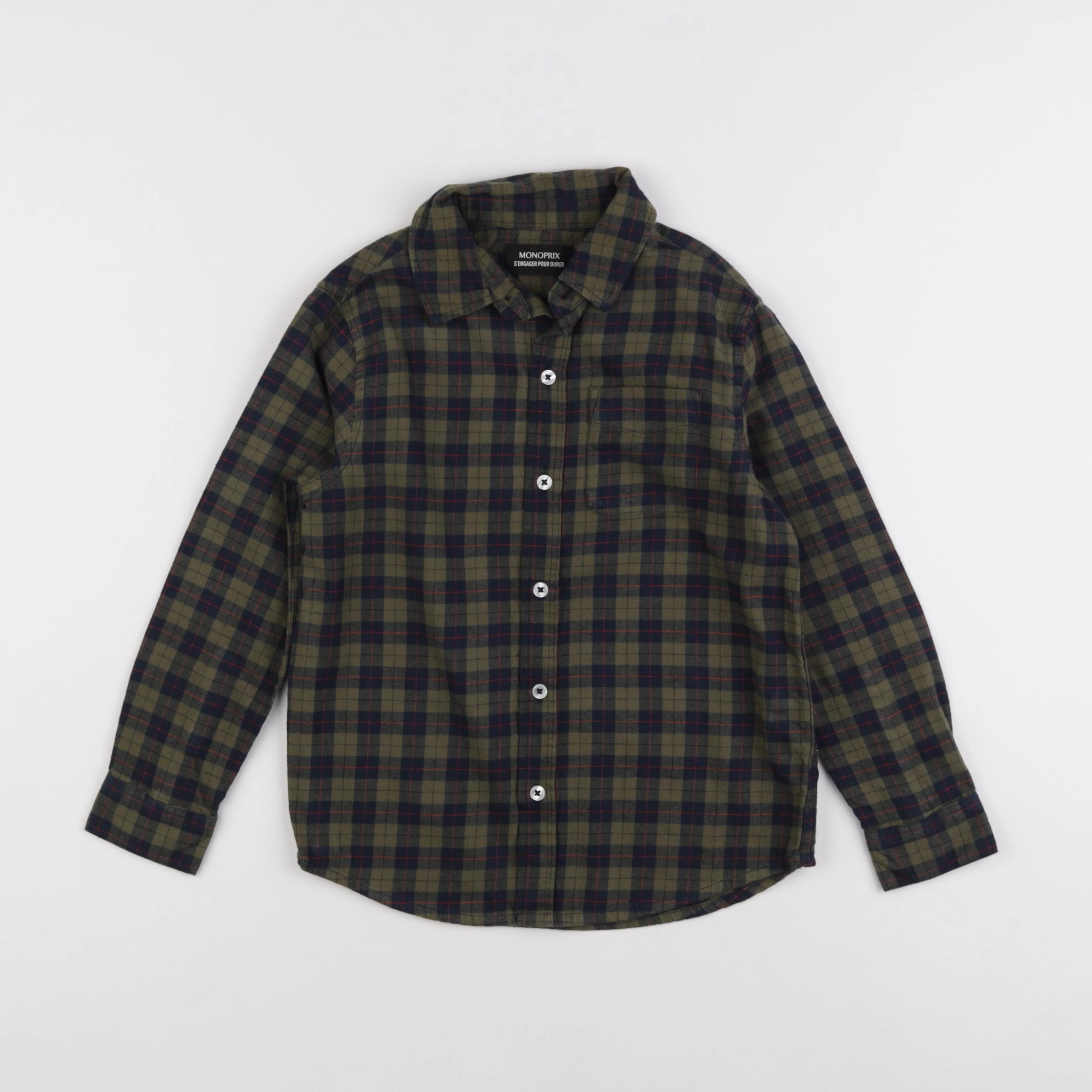 Monoprix - chemise bleu, vert - 6 ans