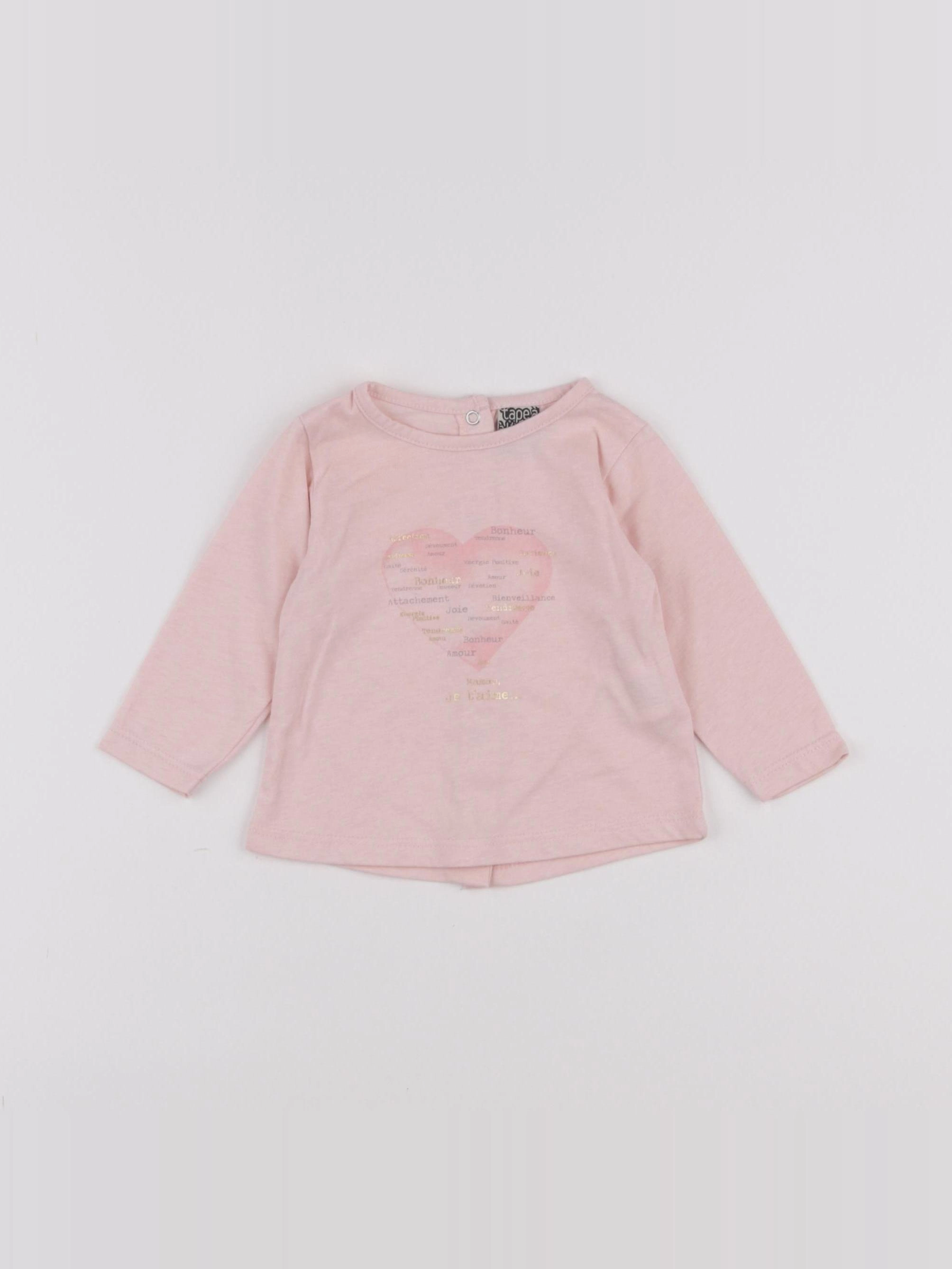 Tape à l'oeil - tee-shirt rose - 3 mois