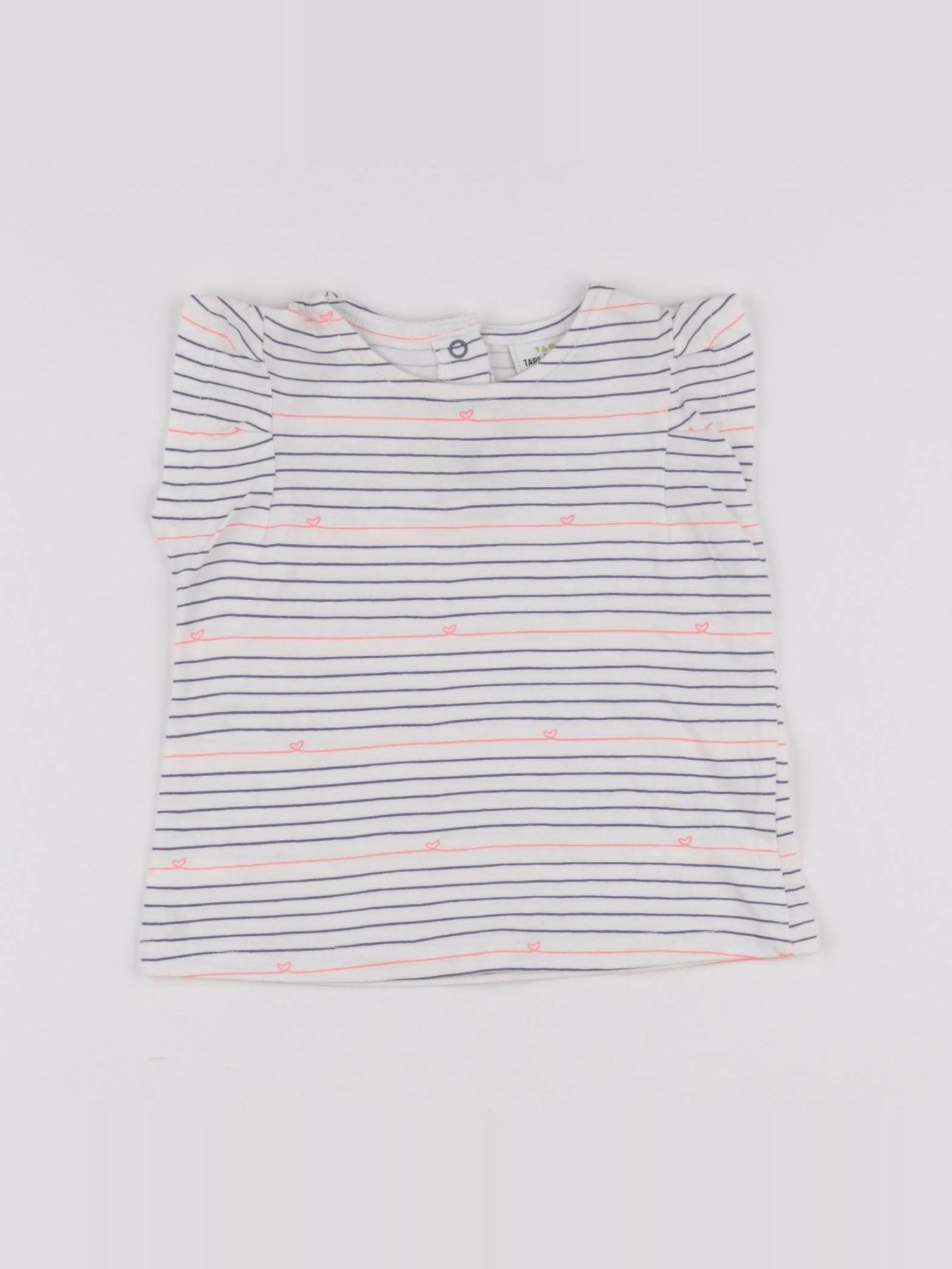 Tape à l'oeil - tee-shirt blanc, bleu - 6 mois