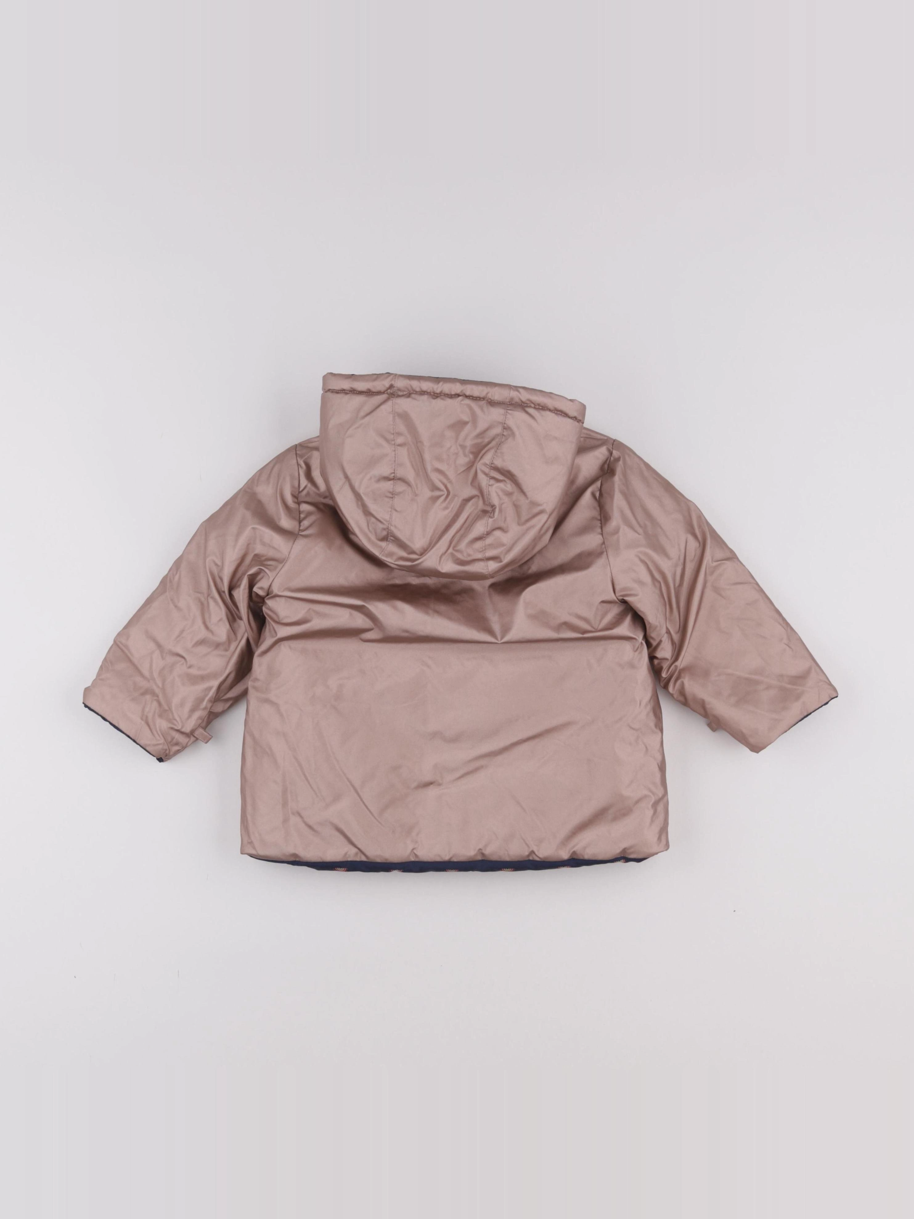 Vertbaudet - doudoune réversible bronze, bleu - 12 mois