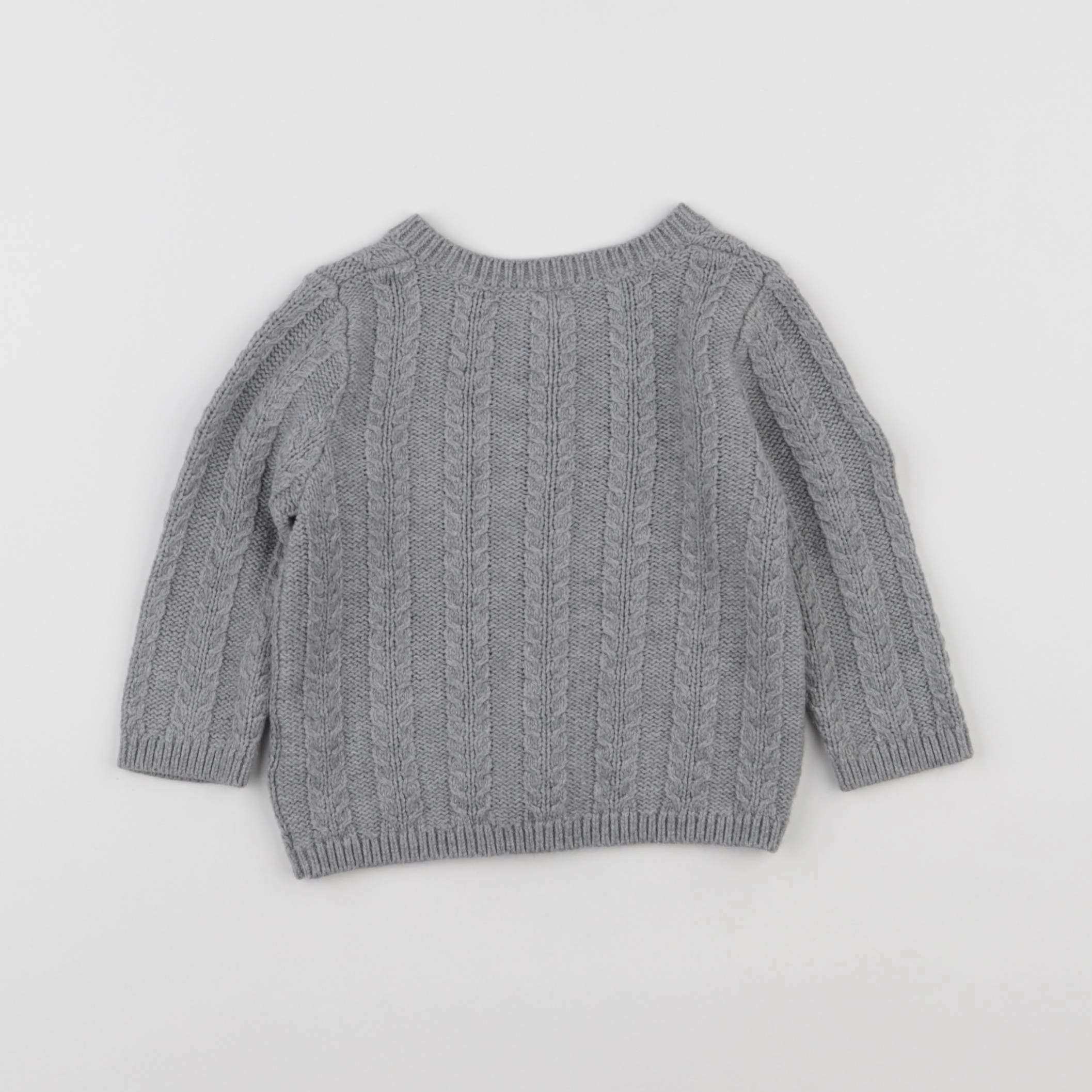 Petit Bateau - gilet gris - 12 mois