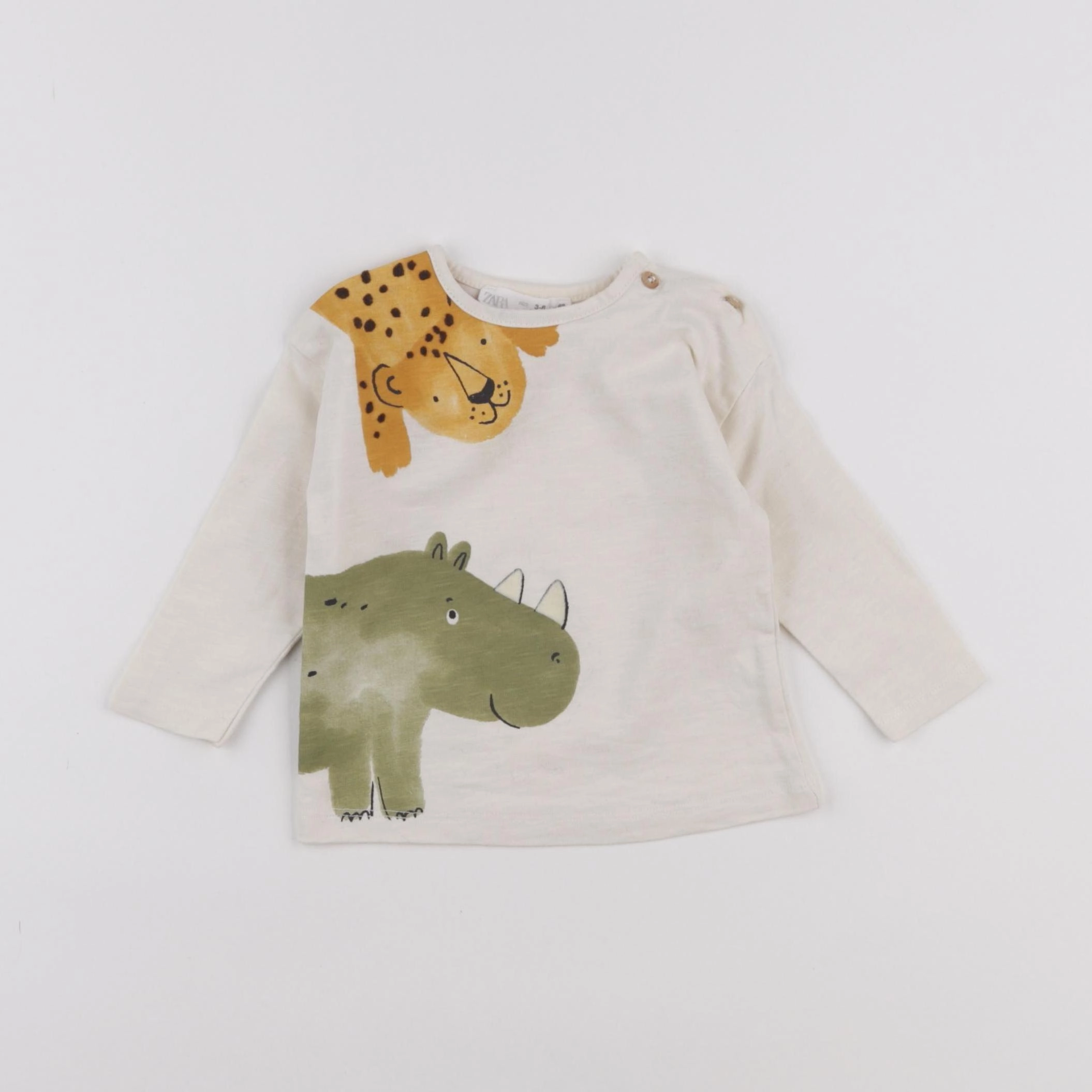 Zara - tee-shirt beige - 3/6 mois