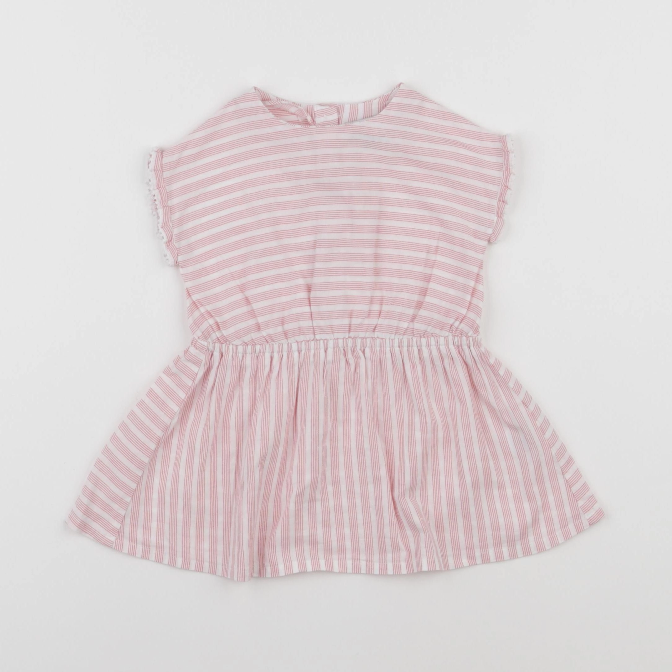 Cyrillus - robe blanc, rose - 6 mois