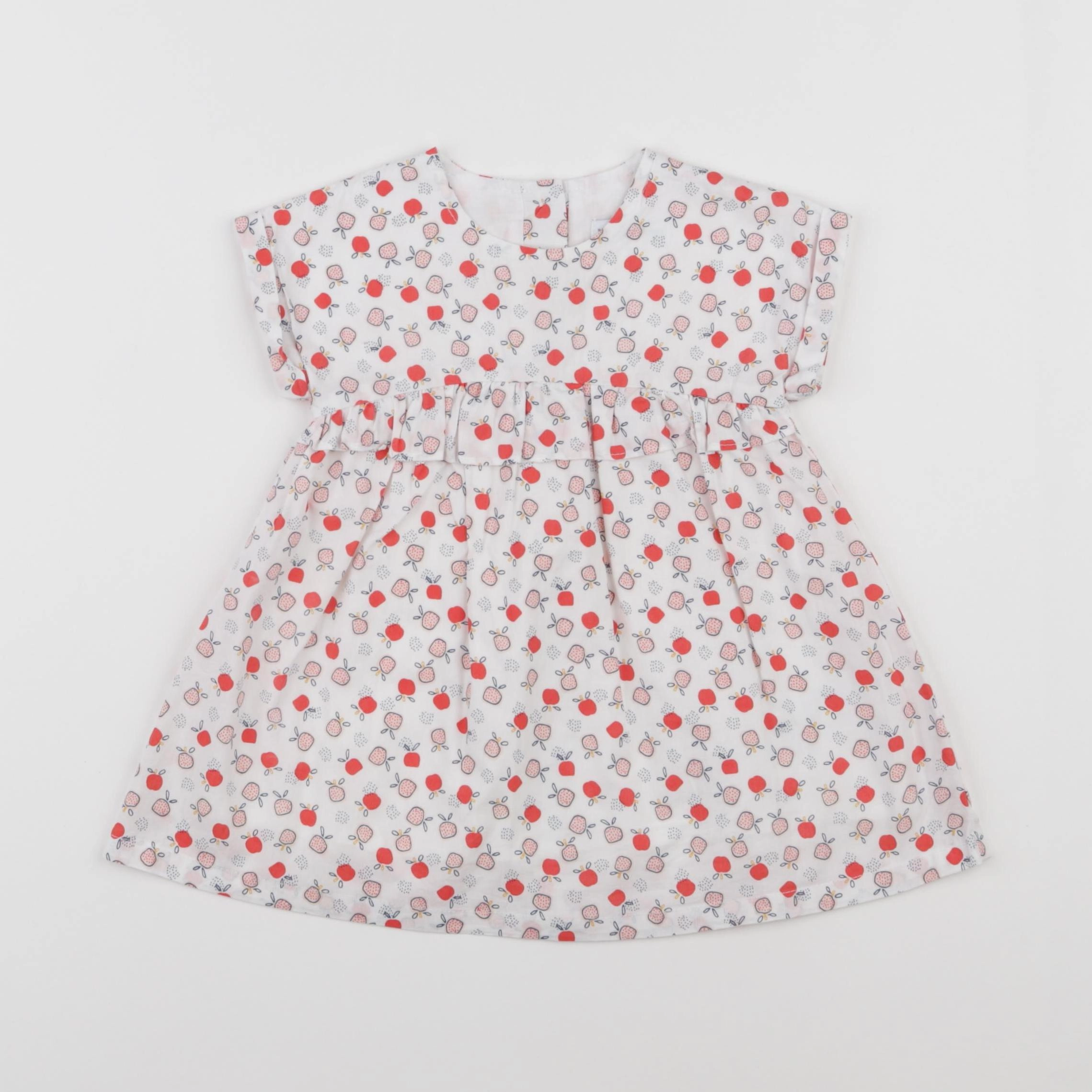 Vertbaudet - robe blanc, rouge - 9 mois