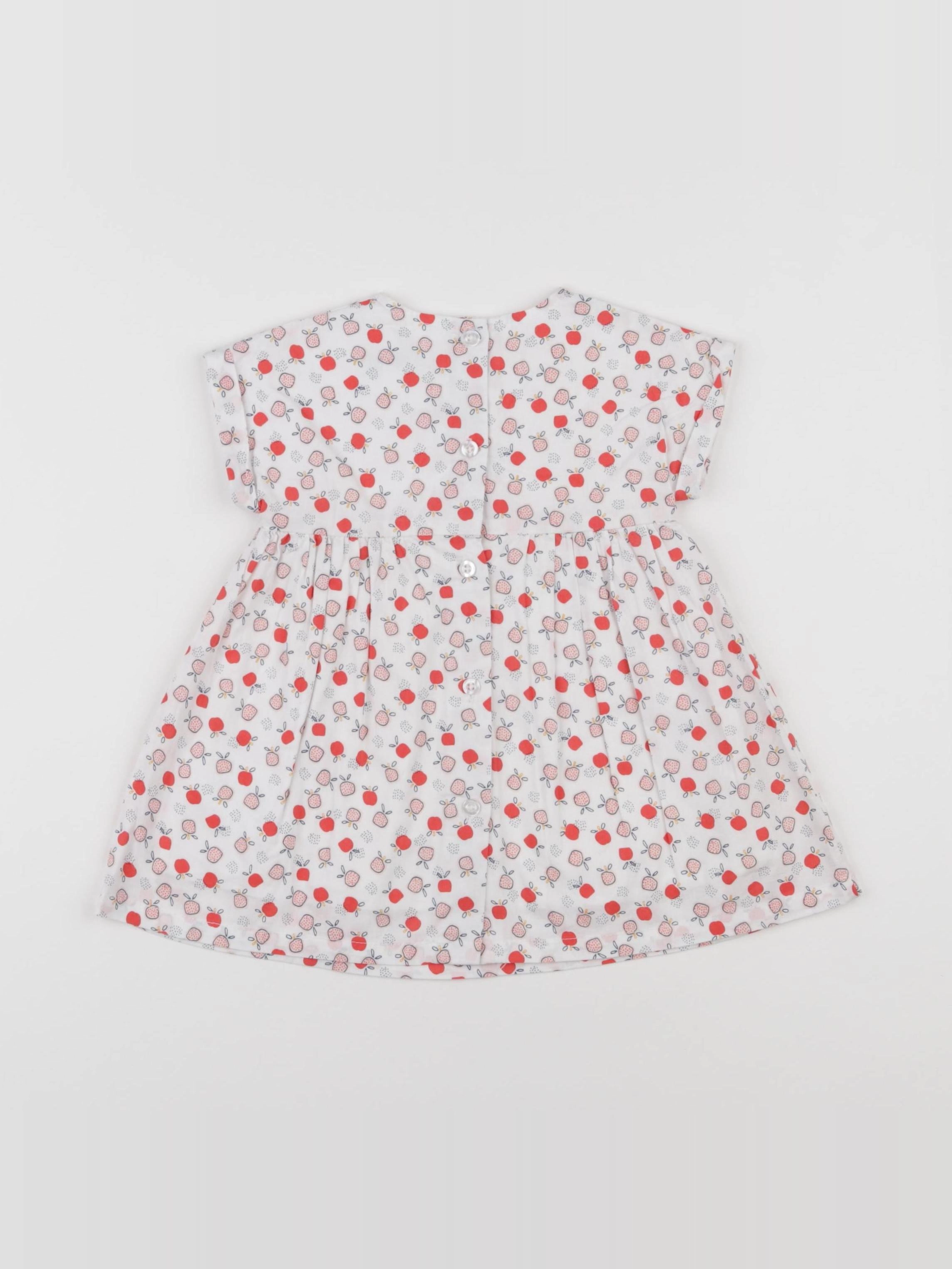Vertbaudet - robe blanc, rouge - 9 mois