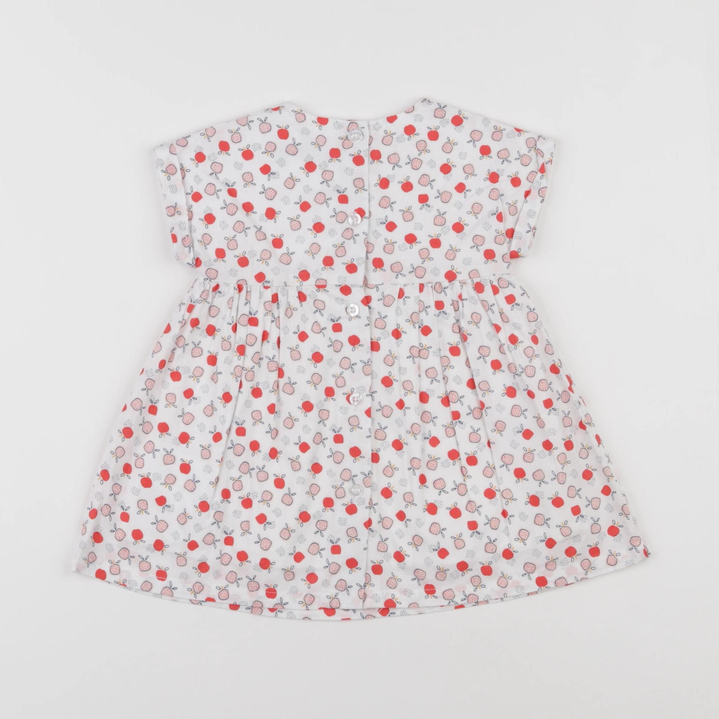 Vertbaudet - robe blanc, rouge - 9 mois