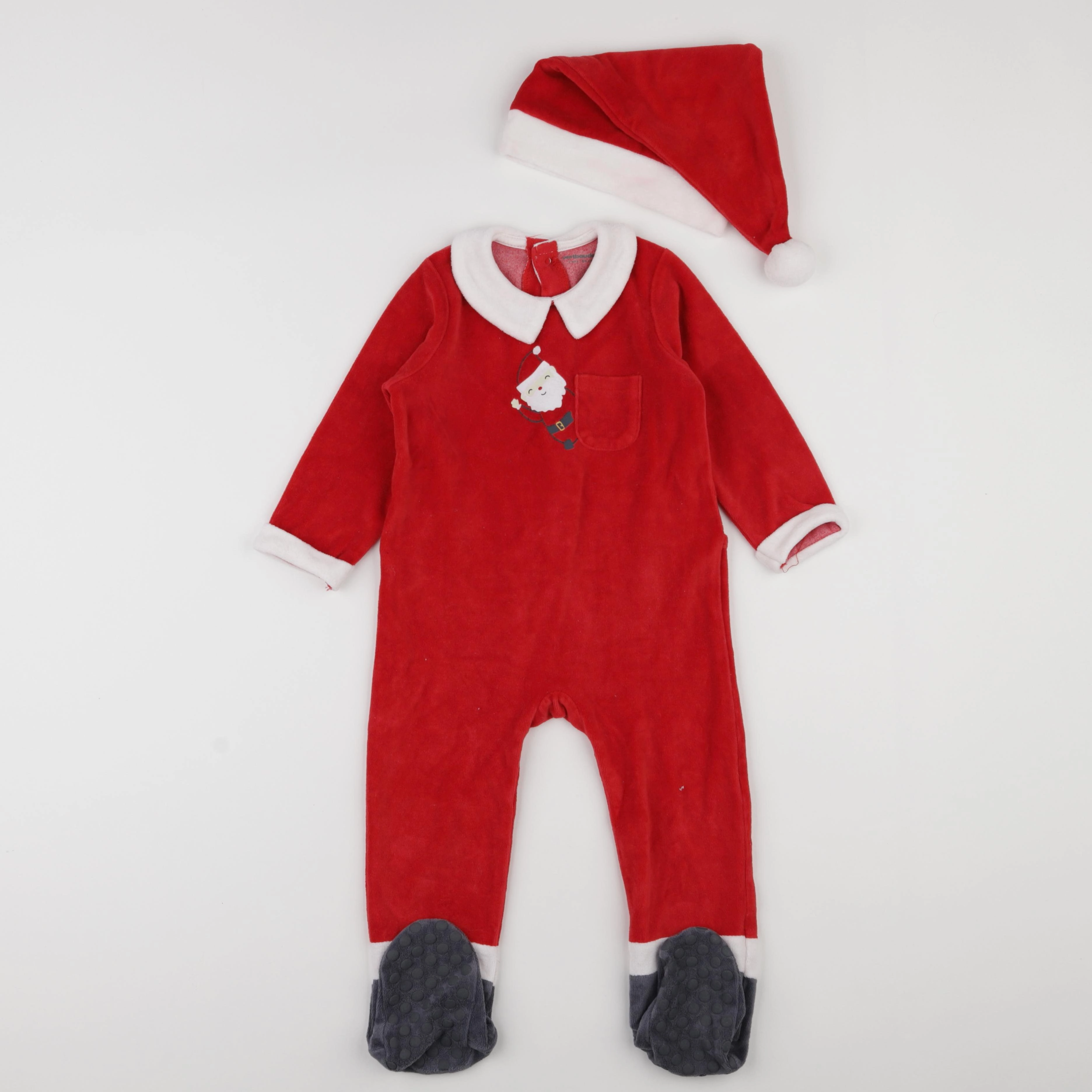 Vertbaudet - pyjama velours rouge - 2 ans
