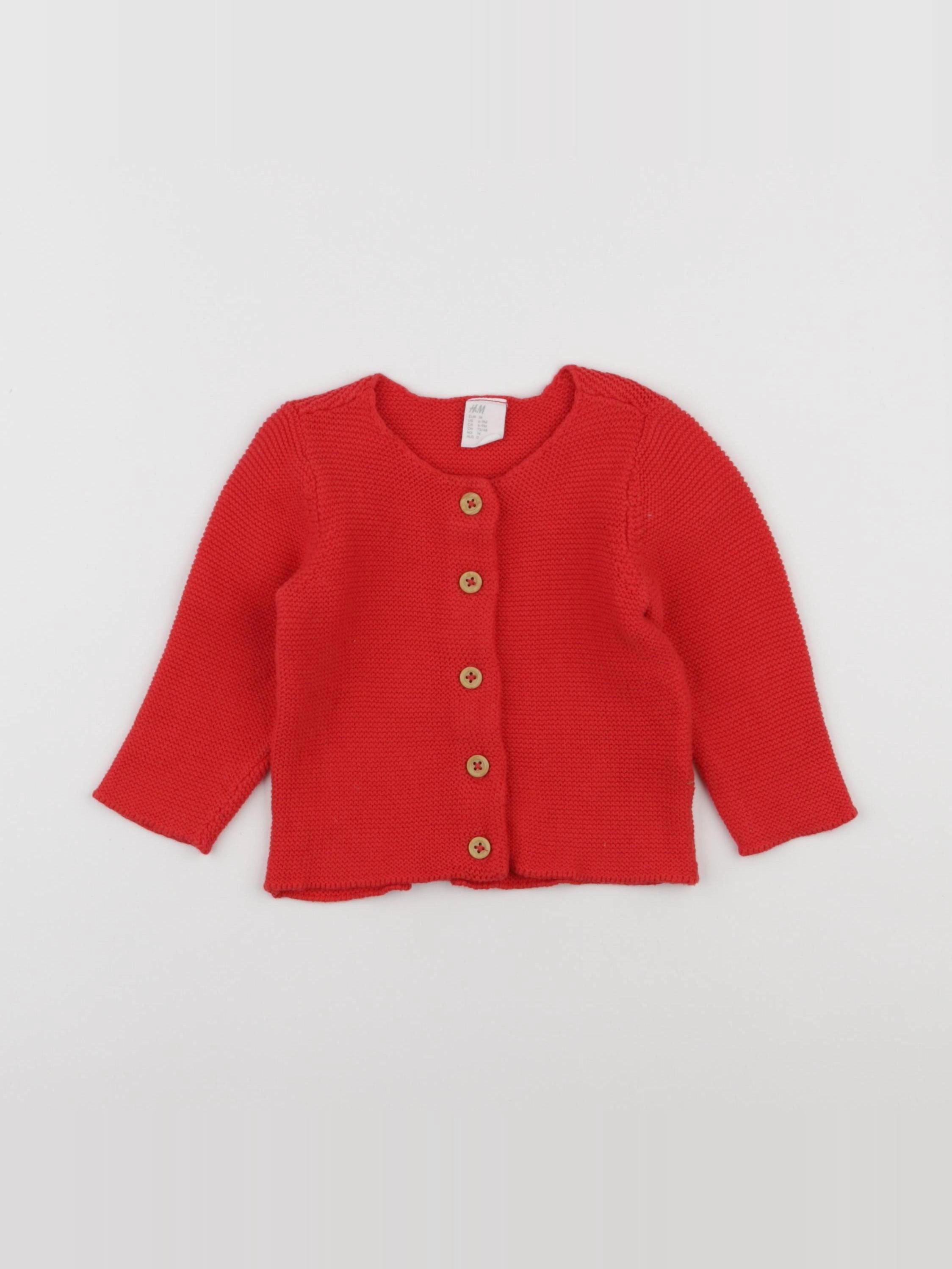 H&M - gilet rouge - 6/9 mois