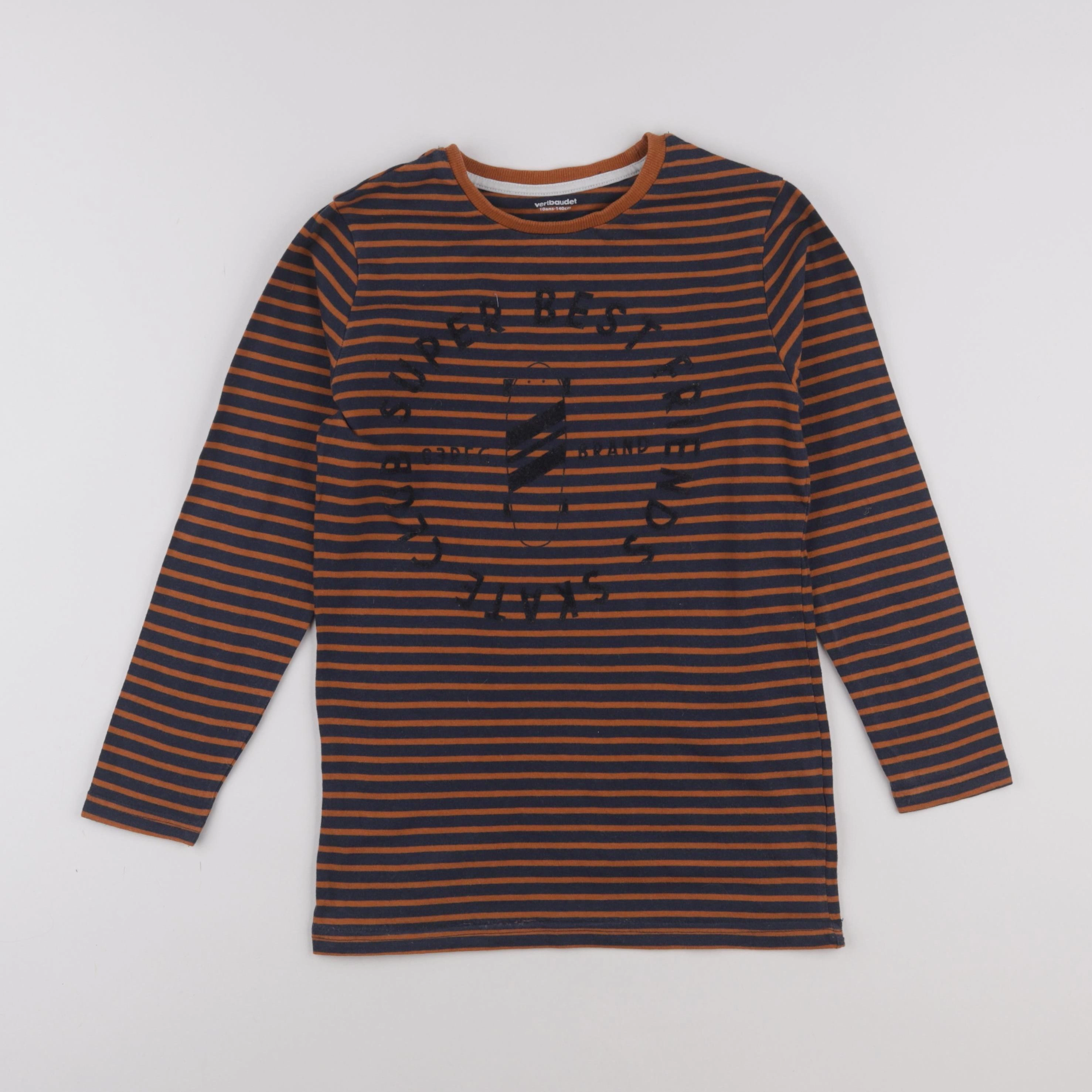 Vertbaudet - tee-shirt bleu, orange - 10 ans