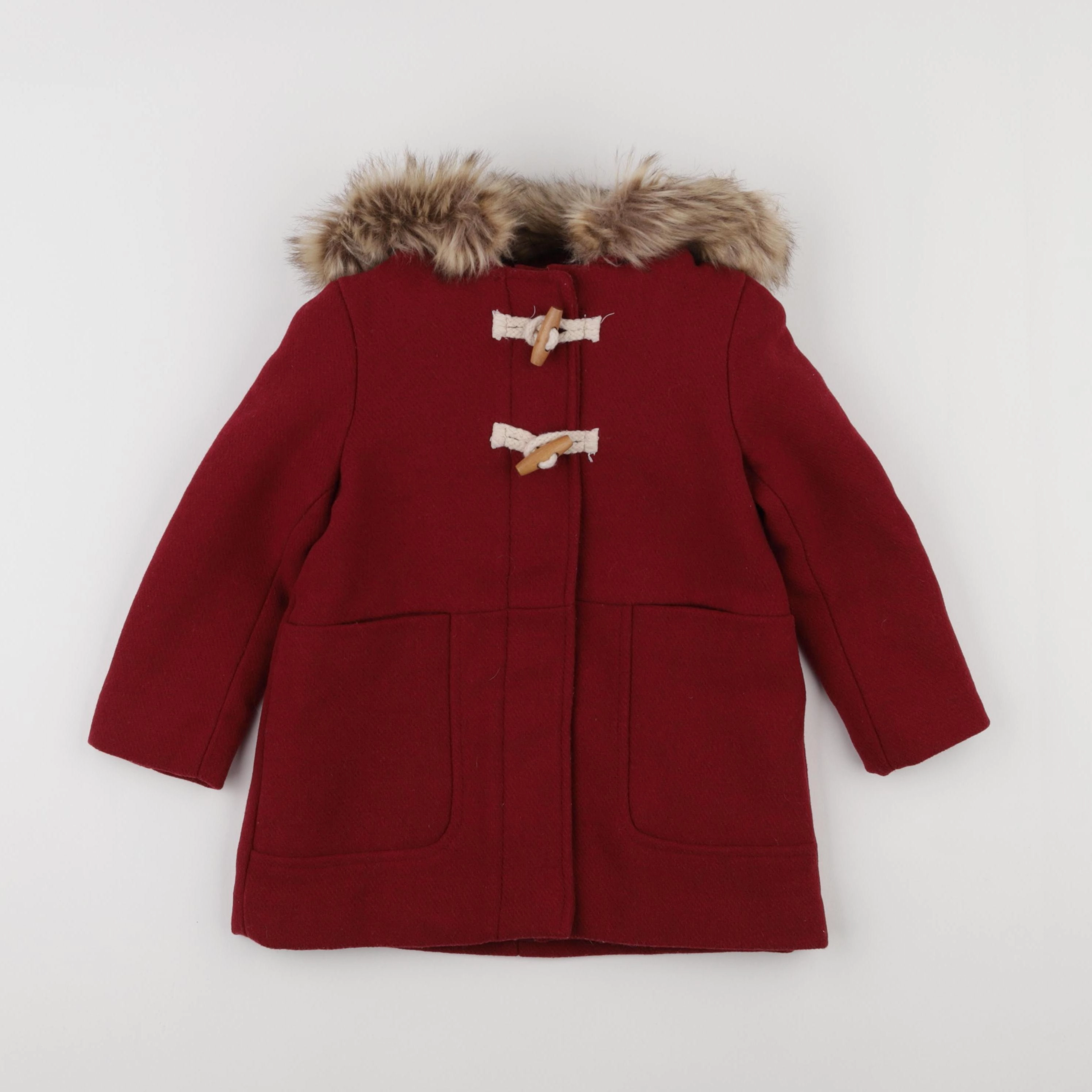 Vertbaudet - manteau rouge - 4 ans