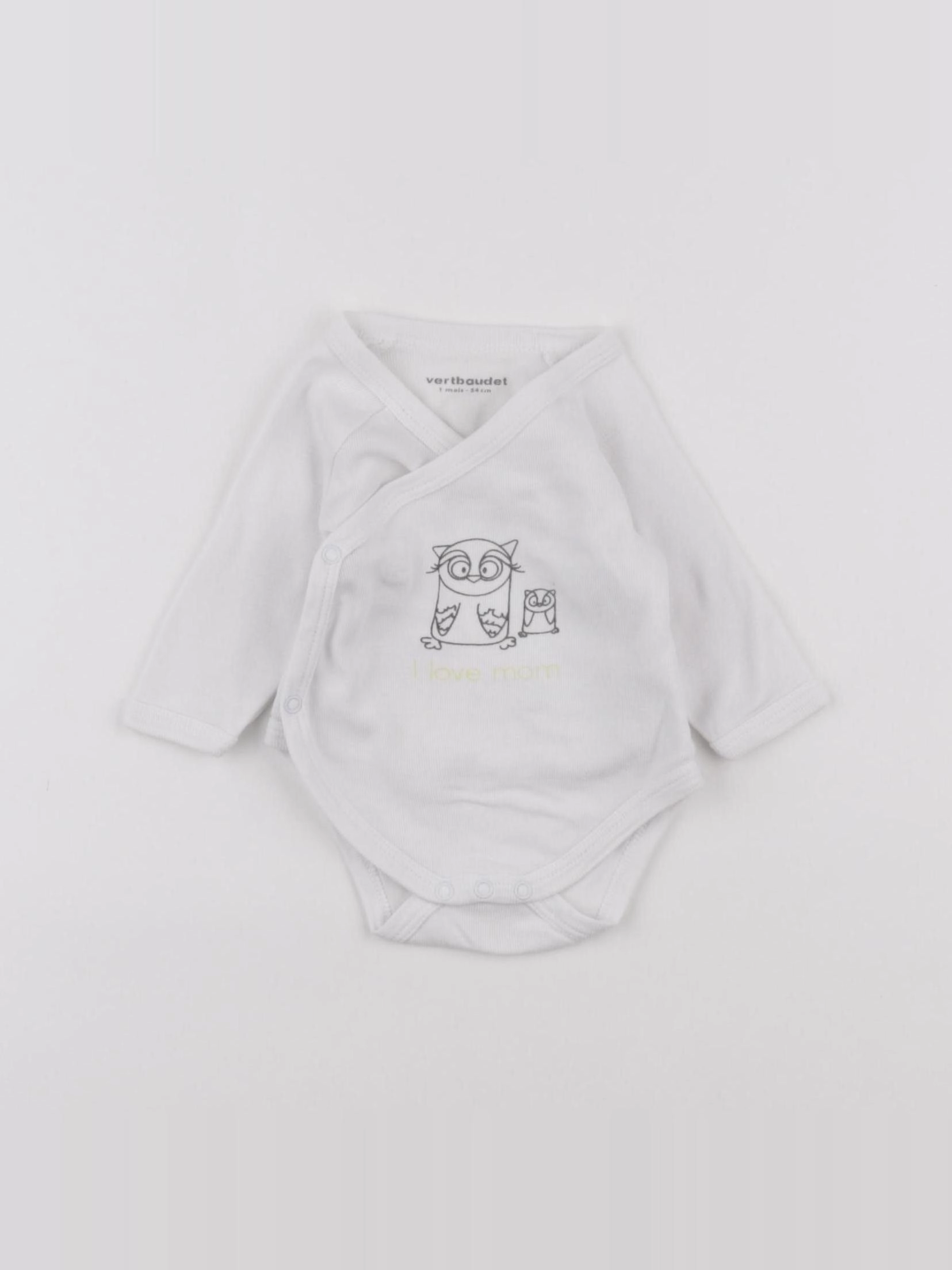 Vertbaudet - body blanc - 1 mois