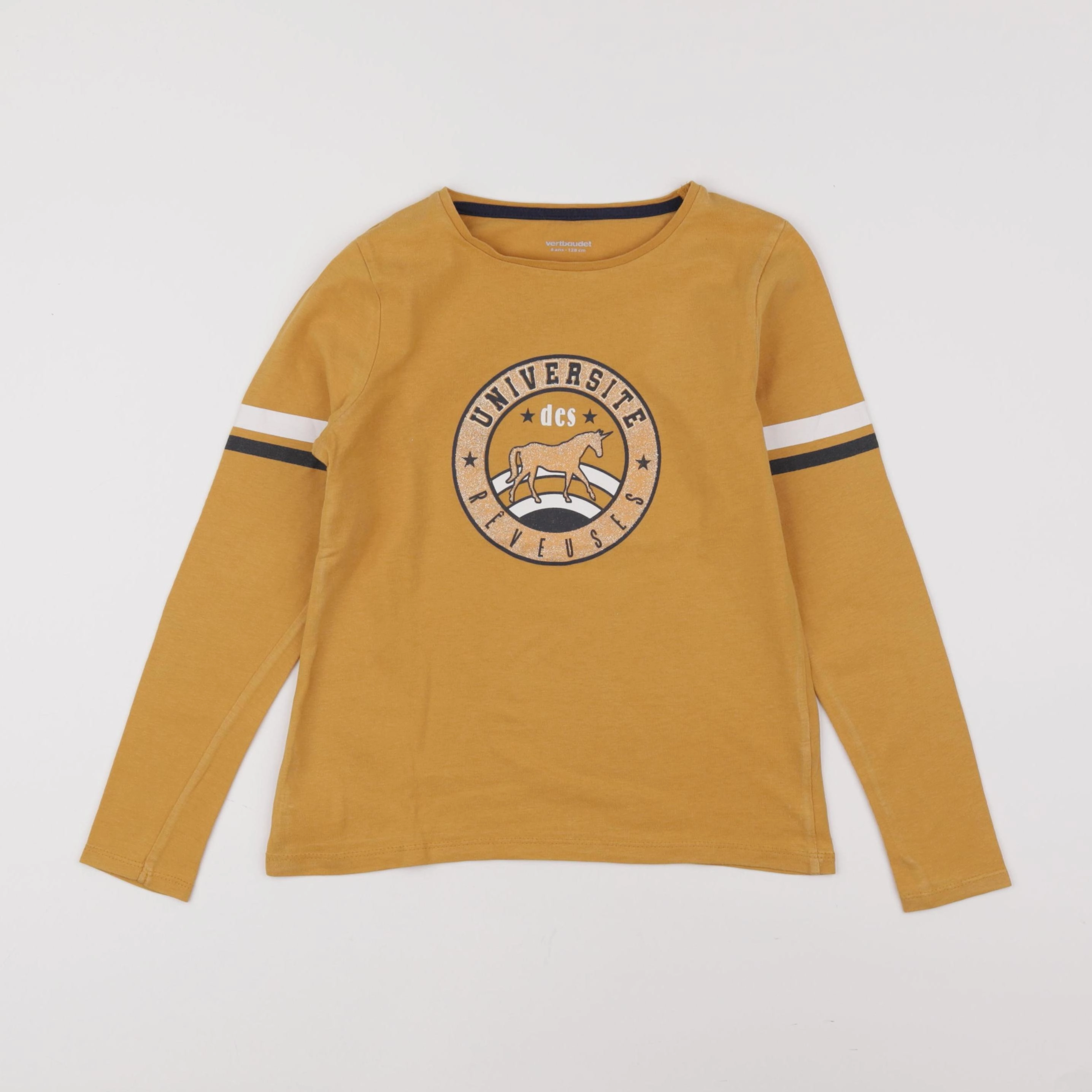 Vertbaudet - tee-shirt jaune - 8 ans