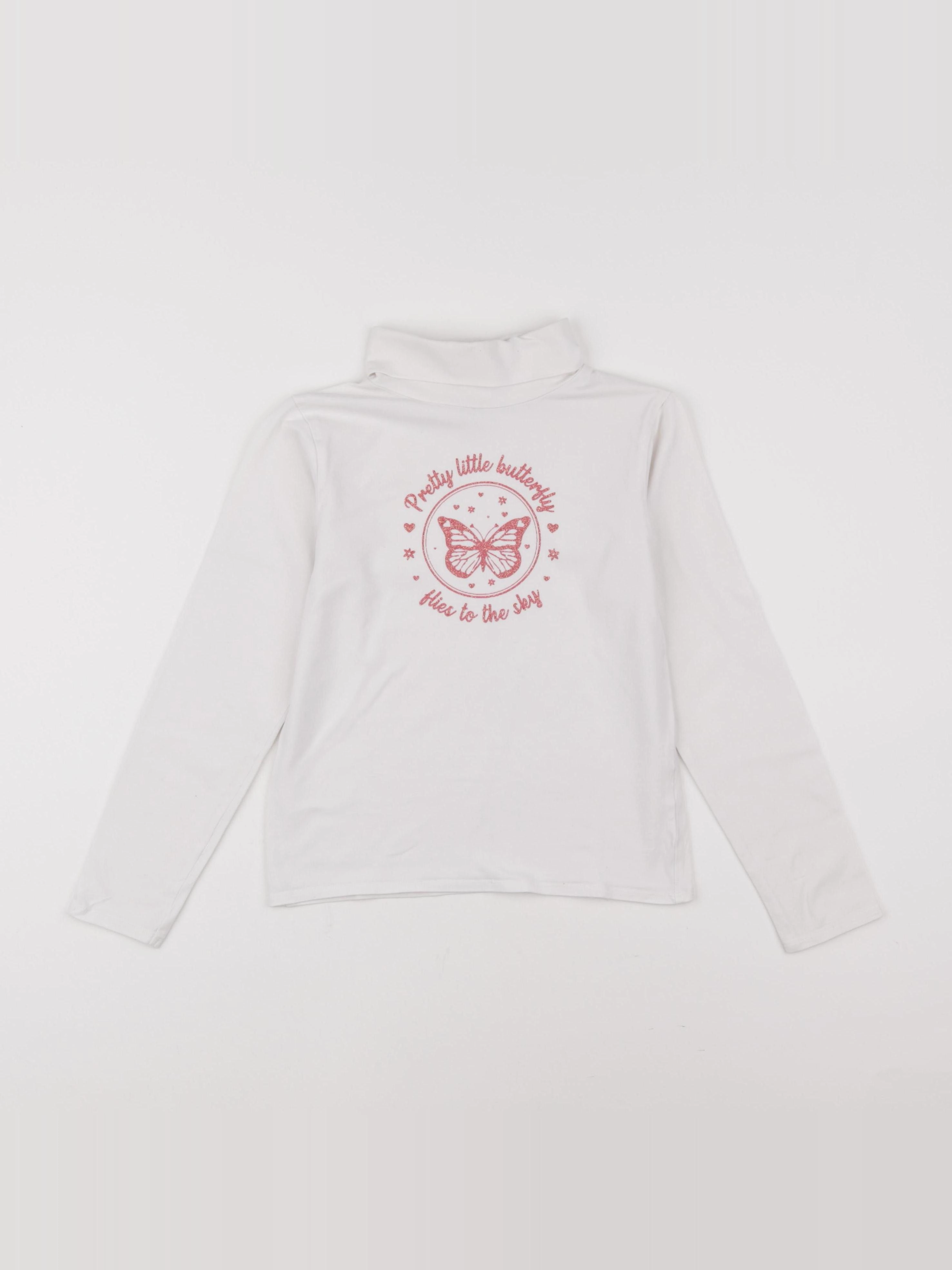 Vertbaudet - sous-pull blanc - 8 ans