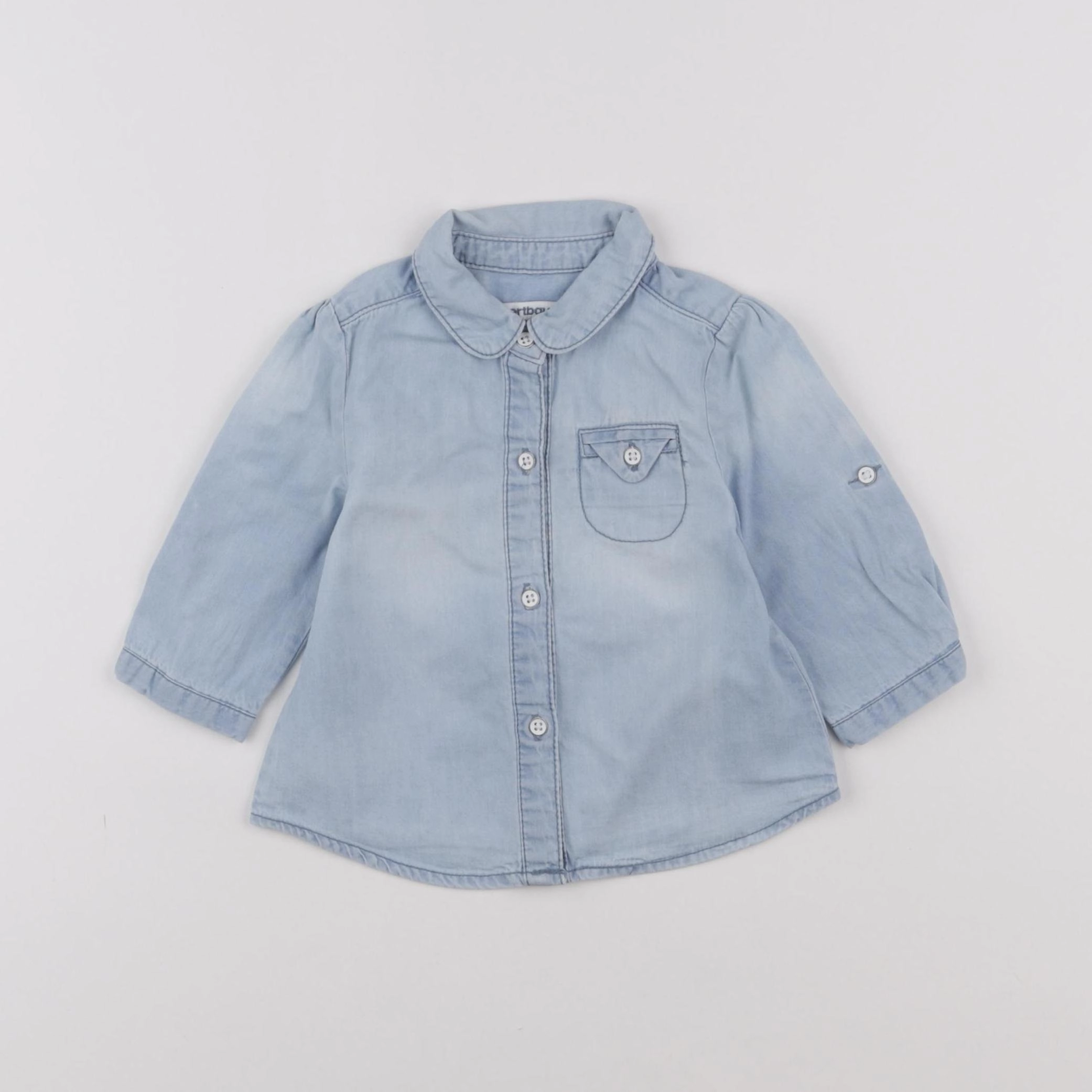 Vertbaudet - chemise bleu - 3 mois
