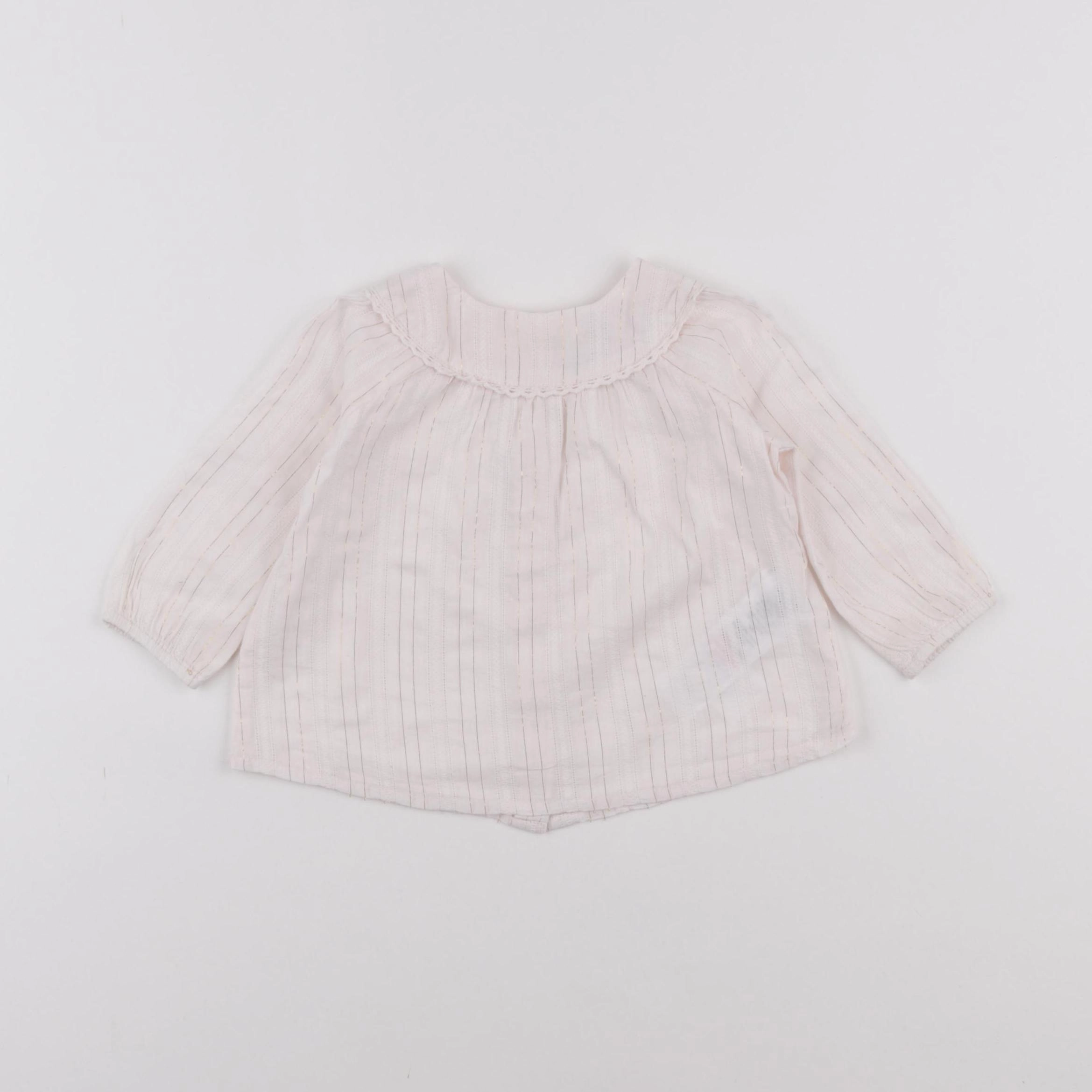 Cyrillus - blouse blanc, or - 6 mois
