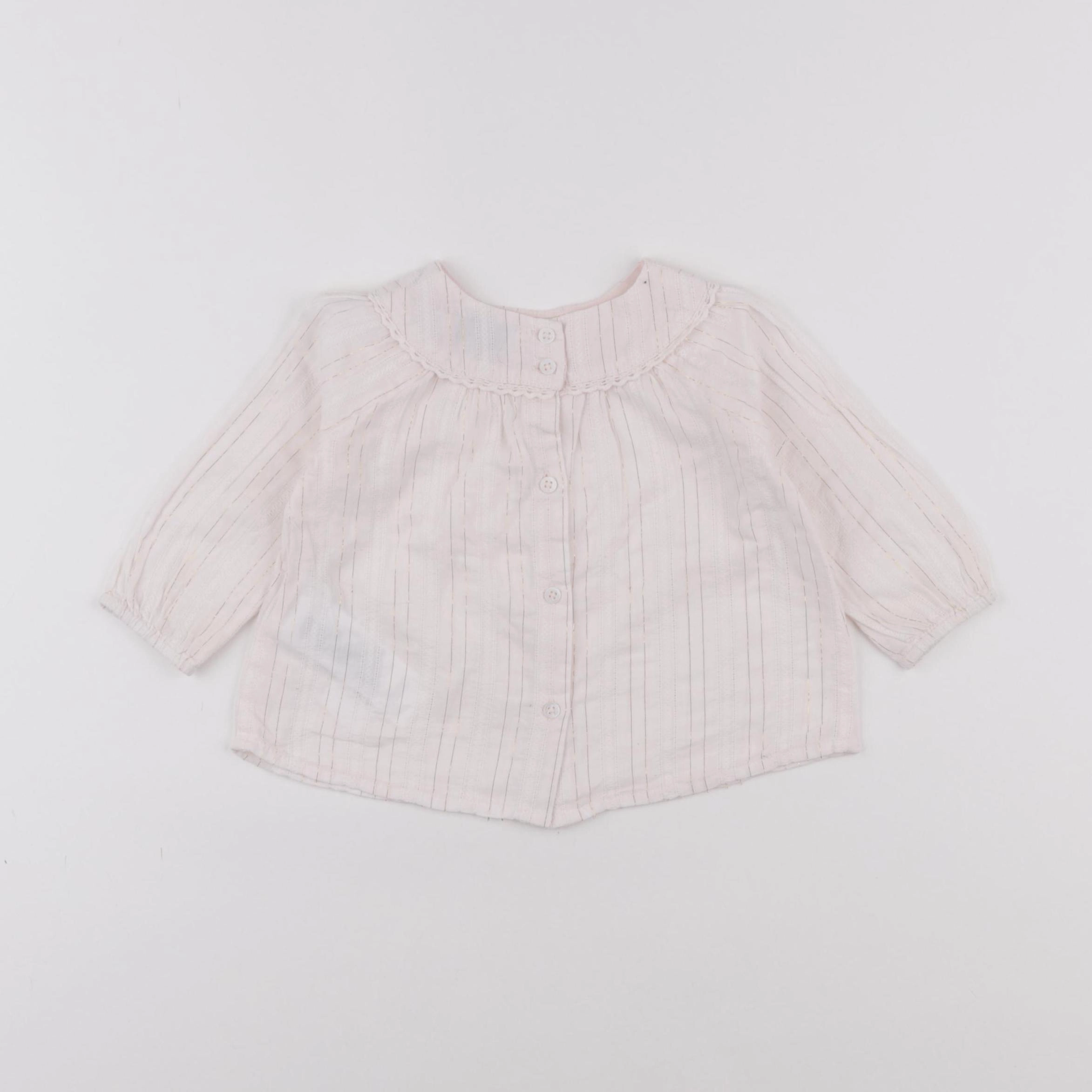 Cyrillus - blouse blanc, or - 6 mois