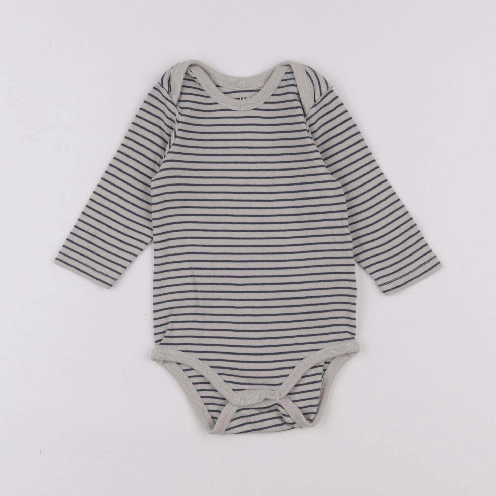 La Redoute - body beige, bleu - 6 mois
