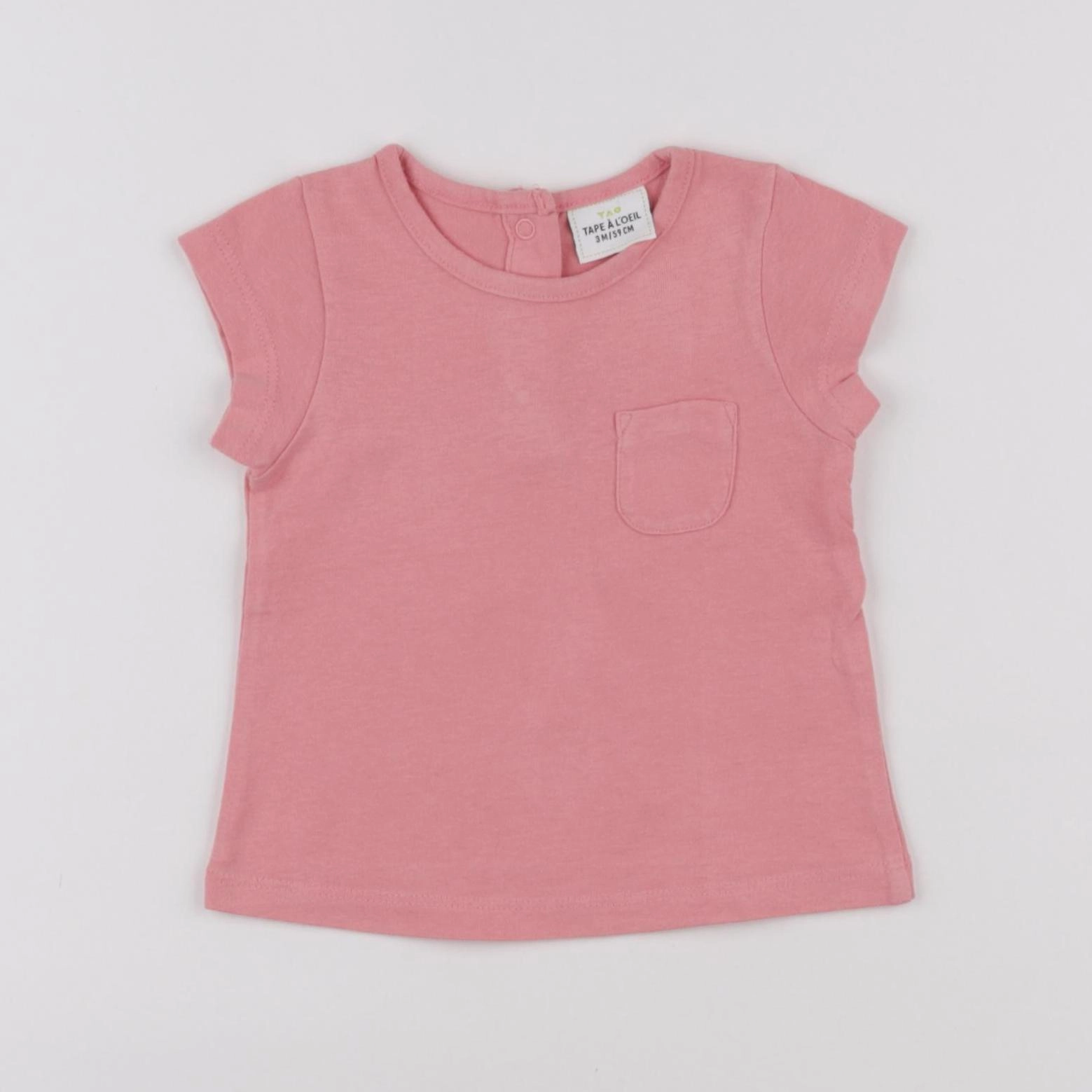 Tape à l'oeil - tee-shirt rose - 3 mois